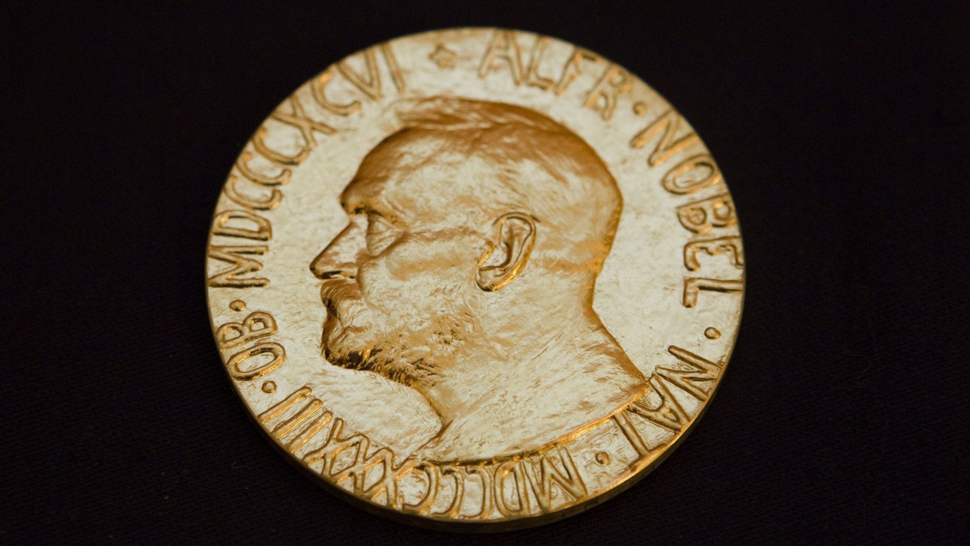 Uma imagem de uma medalha do prémio Nobel