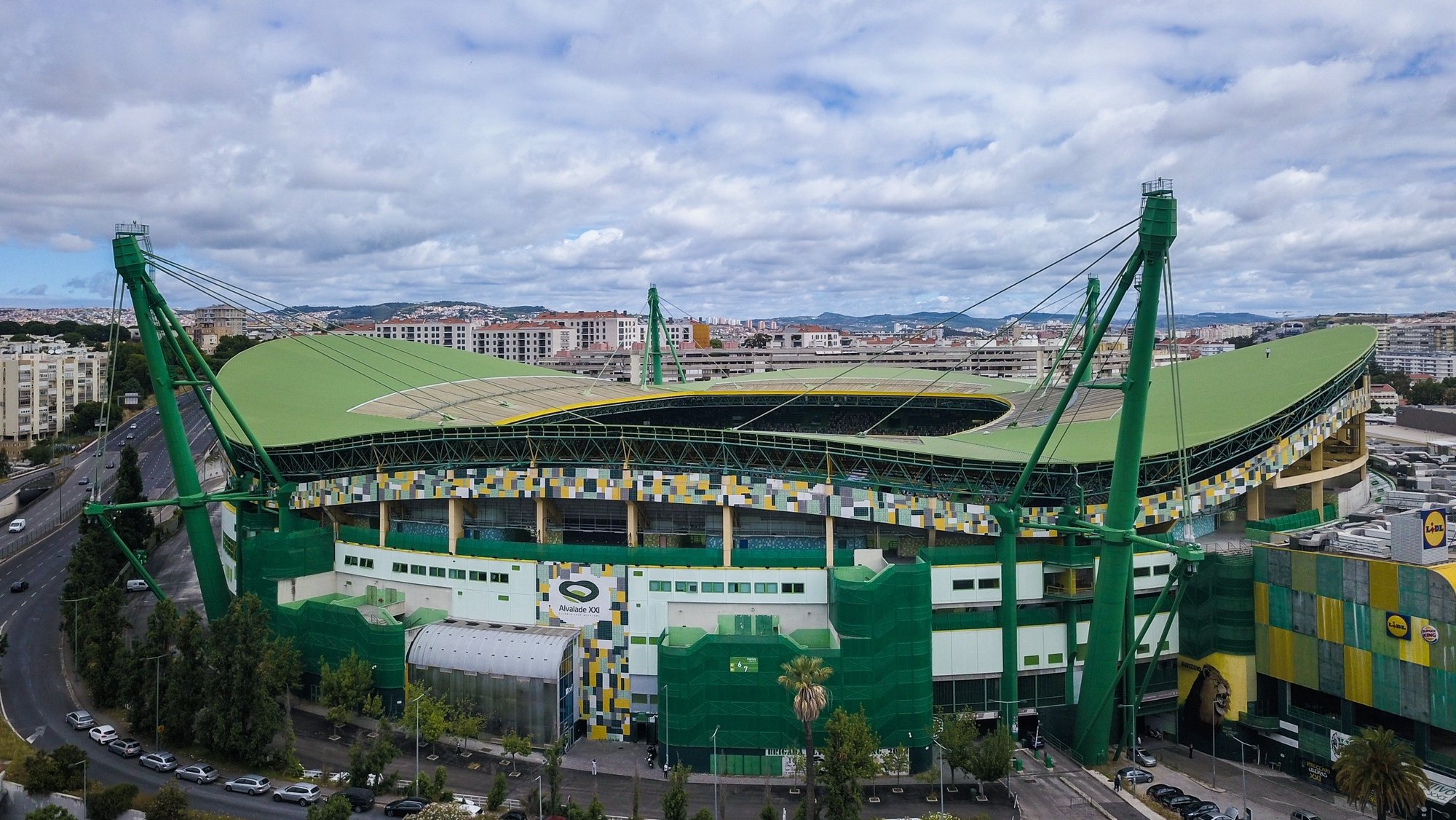 General view of Jose Alvalade Stadium where will be played the final phase of the UEFA Champions League 2020, in Lisbon, Portugal, 17 June 2020. The 2019/20 edition of UEFA Champions League, which was suspended in March due to the covid-19 pandemic, will be resumed with the remaining four Round of 16 matches, followed by the first-ever outcome on neutral fields, at Luz and Jose Alvalade stadiums in Lisbon. MARIO CRUZ/LUSA