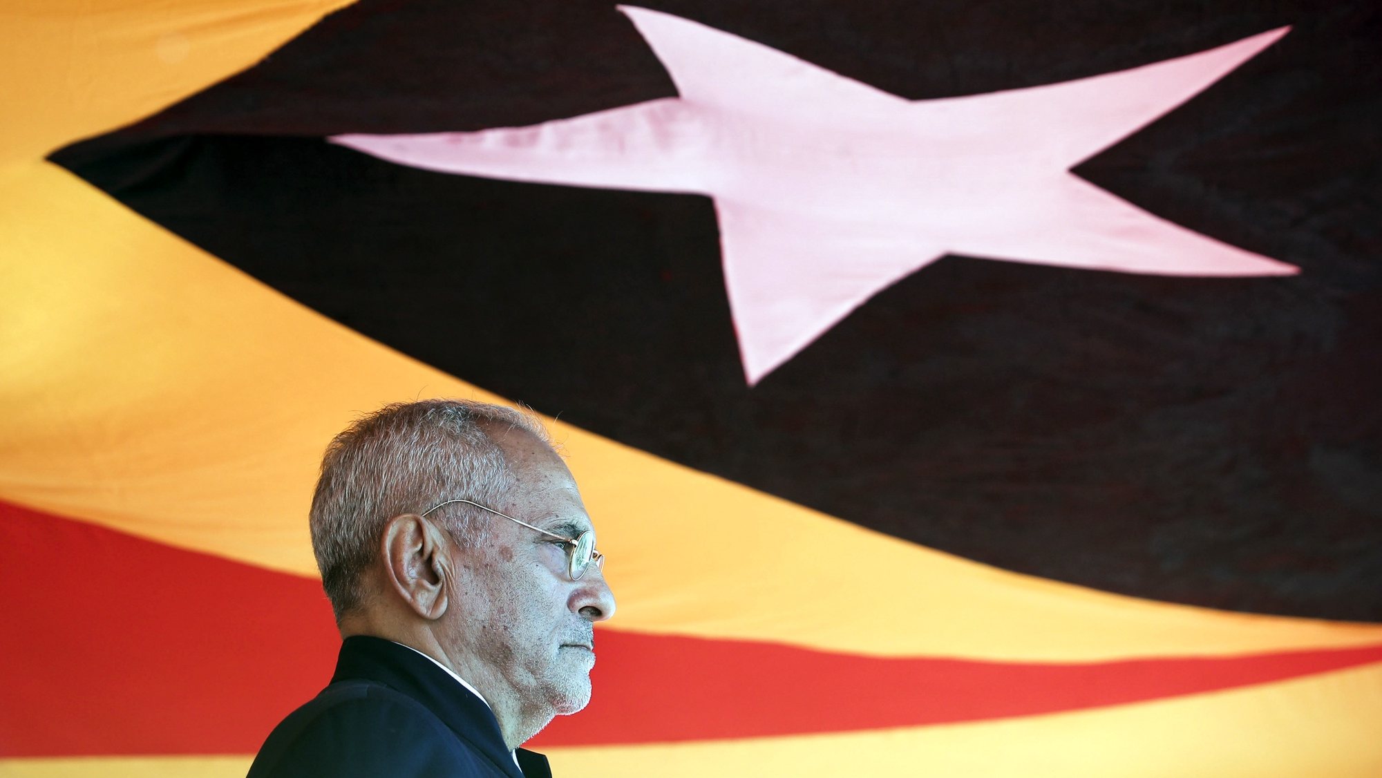 O novo Presidente de Timor-Leste, José Ramos-Horta, durante as comemorações do 20.º aniversário da Restauração da Independência, em Dili, Timor-Leste, 20 de maio de 2022. ANTÓNIO COTRIM/LUSA