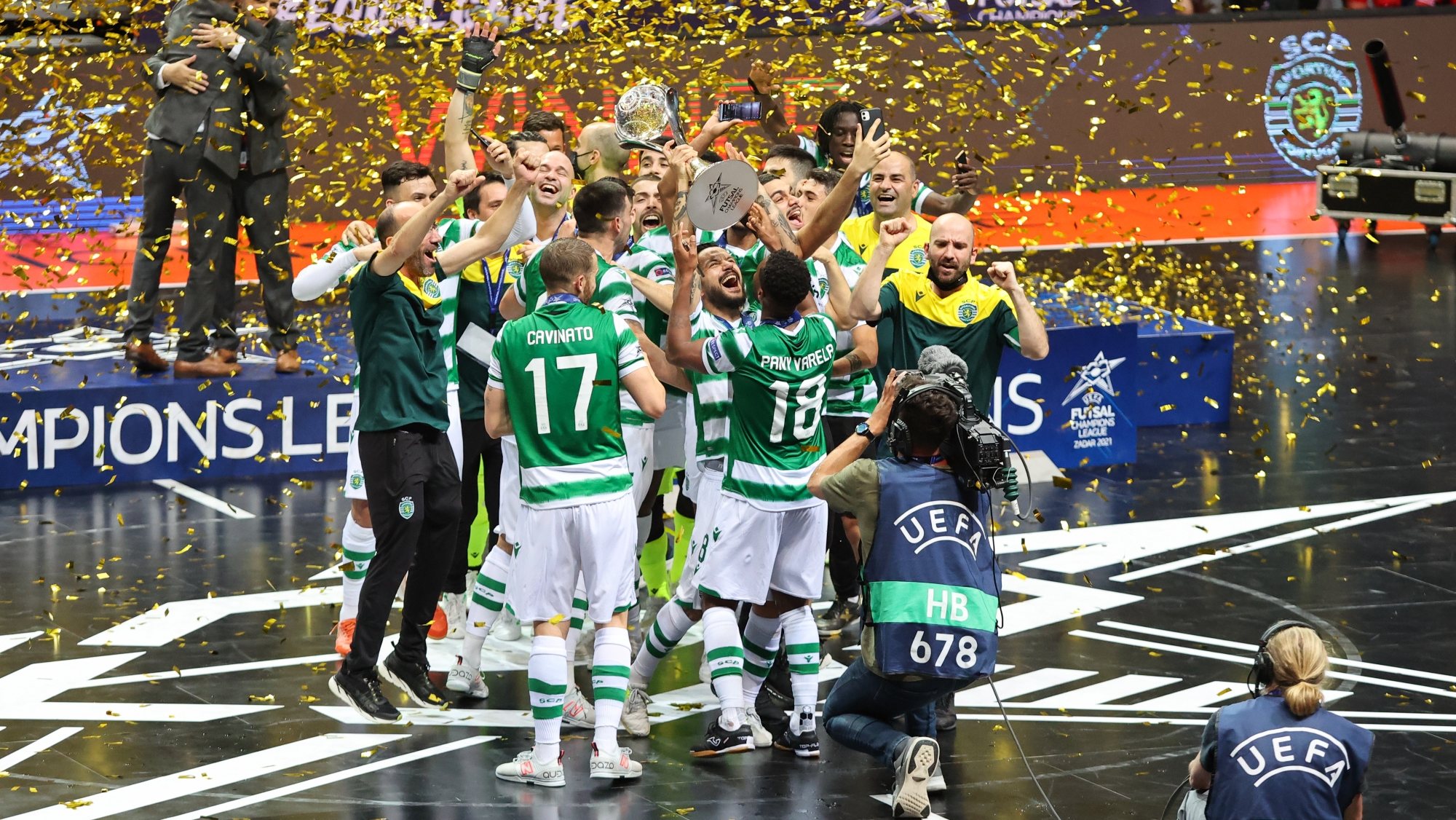 Sporting fez a festa na Croácia em 2021, depois de ter ganho também a Liga dos Campeões de futsal no Cazaquistão em 2019