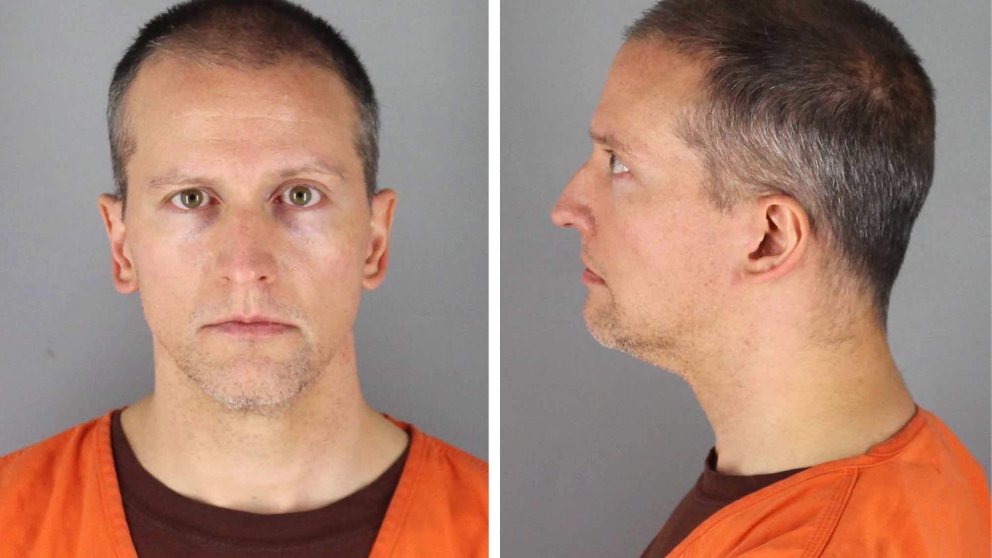 epa09148383 Handout booking photo released by the Hennepin County Sheriff&#039;s Office showing former Minneapolis Police Department Police Officer Derek Chauvin who was arrested and charged with second-degree murder, third-degree murder and second-degree manslaughter in the death of George Floyd in Minneapolis, Minnesota, USA, 12 June 2020 (reissued 20 April 2021). Former Minneapolis police officer Derek Chauvin was found guilty on all counts in the death of George Floyd on 20 April 2021.  EPA/HENNEPIN COUNTY SHERIFF / HANDOUT  HANDOUT EDITORIAL USE ONLY/NO SALES *** Local Caption *** 56147358