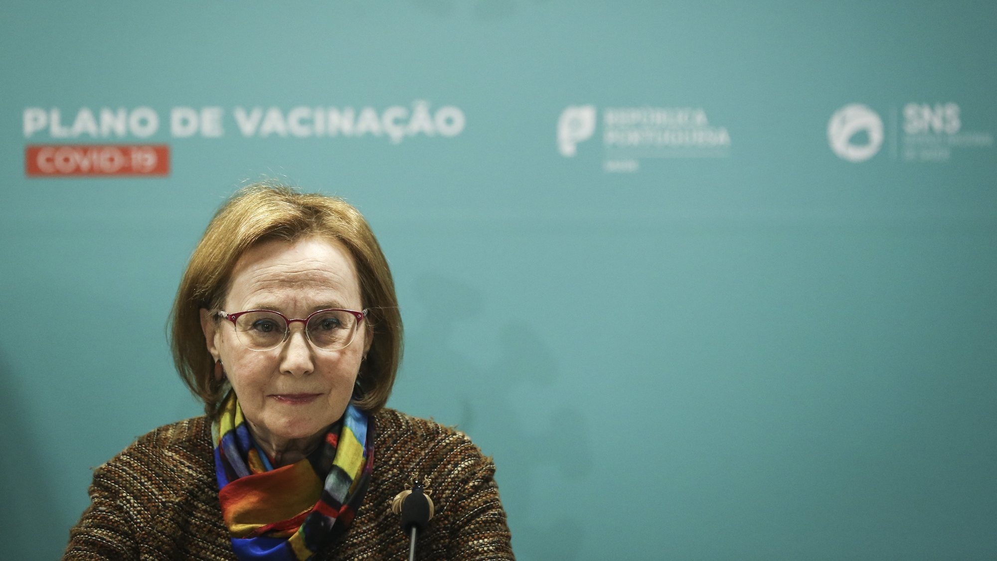 A diretora-geral da Saúde, Graça Freitas, durante a conferência de imprensa com atualização da informação sobre a vacina covid-19 da Astrazeneca, no Ministério da Saúde, em Lisboa, 18 de março de 2021. RODRIGO ANTUNES/LUSA
