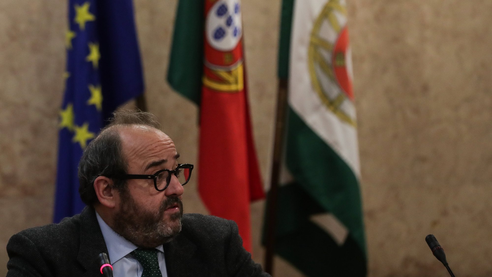 João Tiago Machado da Comissão Nacional de Eleições fala em conferência de imprensa sobre as eleições para a Assembleia da República em Lisboa, 16 de fevereiro de 2022. TIAGO PETINGA/LUSA