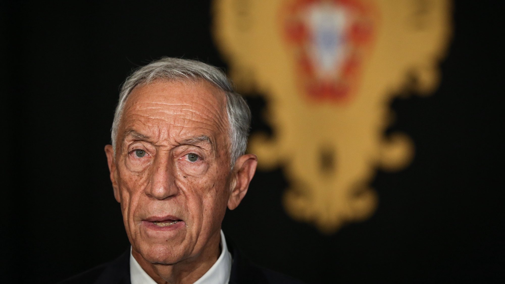 Portugal&#039;s President Marcelo Rebelo de Sousa speaks to journalists after receiving the ambassador of Ukraine in Portugal Inna Ohnivets (not seen) at the Belem Palace, Lisbon, Portiugal, 24 February 2022. Russia began a large-scale attack on Ukraine, with explosions reported in multiple cities and far outside the restive eastern regions held by Russian-backed rebels. RODRIGO ANTUNES/LUSA