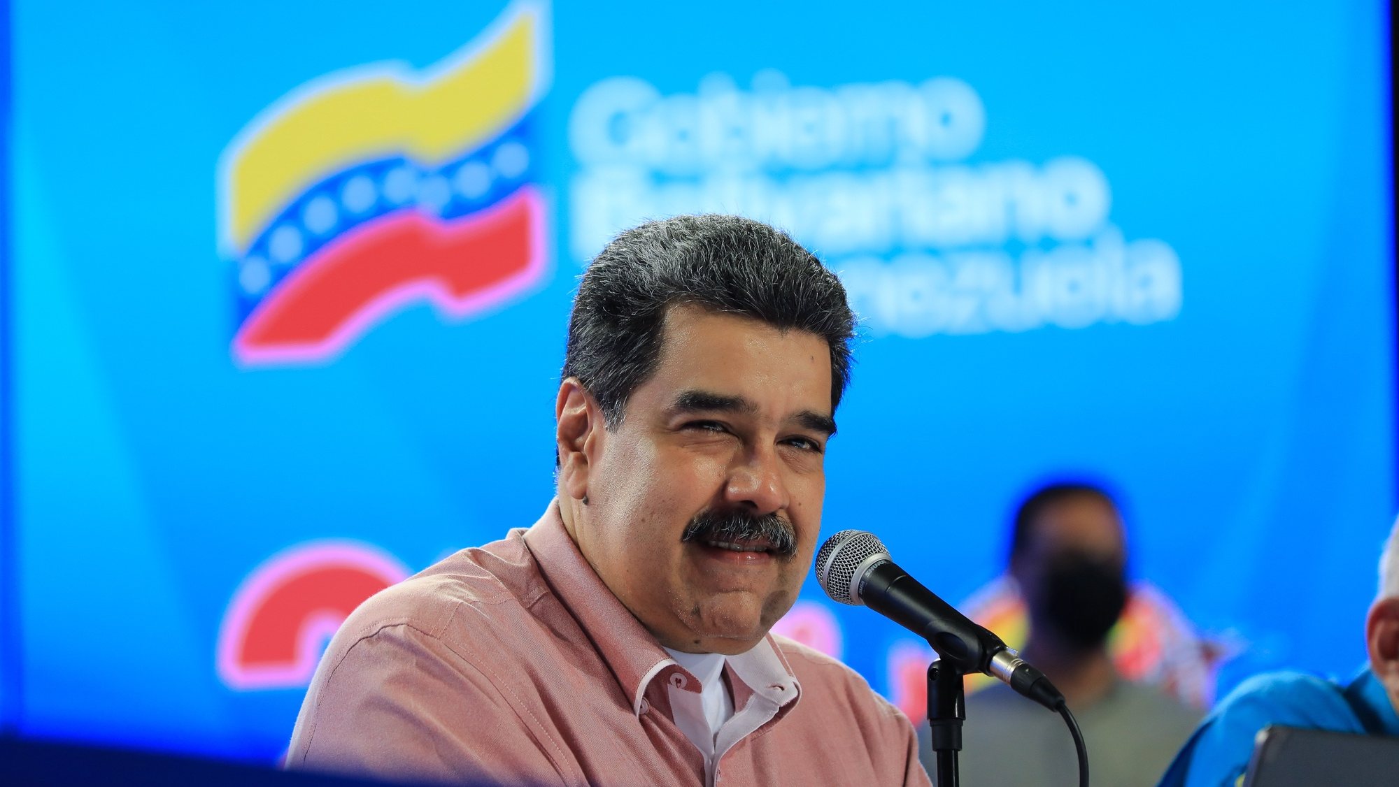 O Presidente da Venezuela, Nicólas Maduro, em conferência de imprensa em Caracas