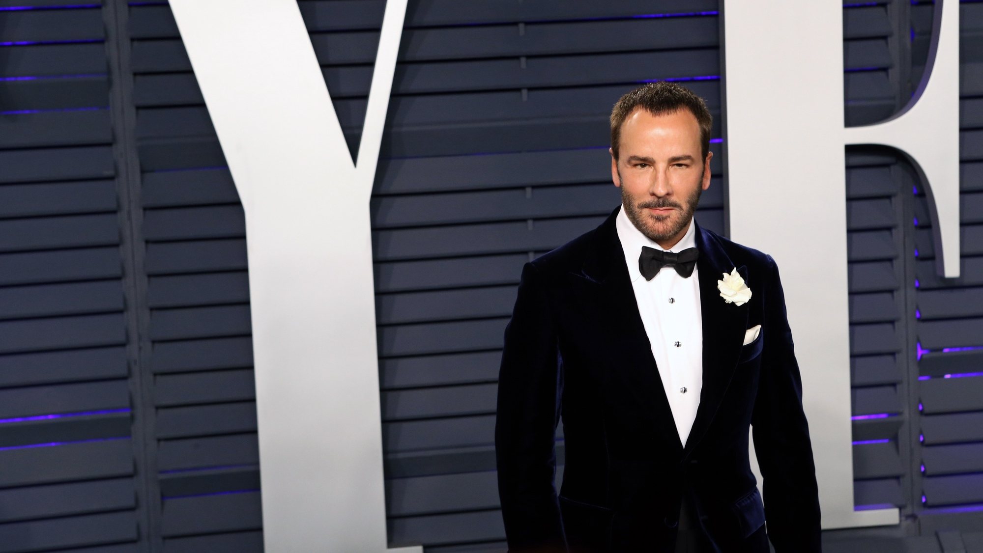 epa07395307 United States fashion designer Tom Ford poses at the 2019 Vanity Fair Oscar Party following the 91th annual Academy Awards ceremony, in Beverly Hills, California, USA, 24 February 2019. The Oscars are presented for outstanding individual or collective efforts in 24 categories in filmmaking. The Oscars are presented for outstanding individual or collective efforts in 24 categories in filmmaking.  EPA/NINA PROMMER