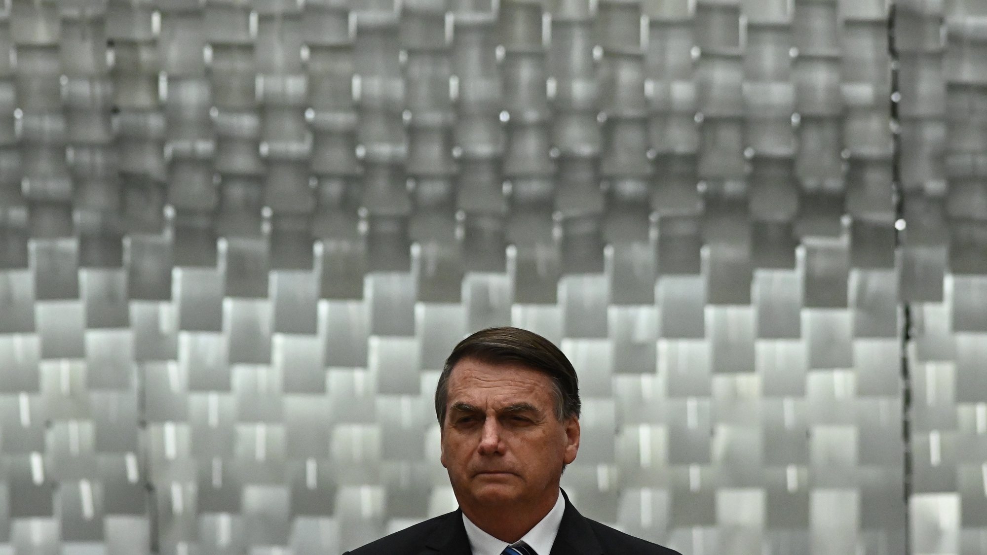 epa10353066 The President of Brazil, Jair Bolsonaro, attends the inauguration ceremony of Messod Azulay and Paulo Sergio Domingues as new judges of the Superior Court of Justice (STJ), in Brasilia, Brazil, 06 December 2022.  EPA/Andre Borges