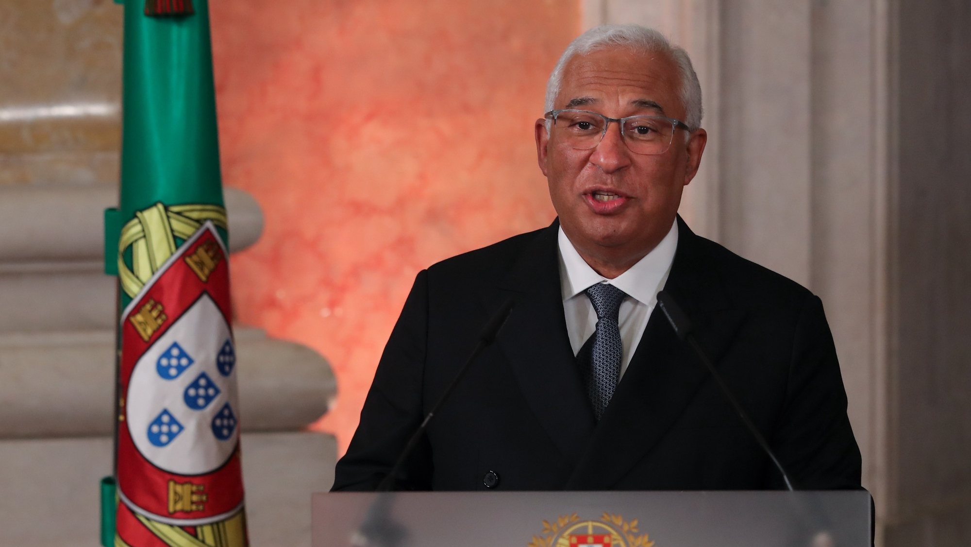 The secretary-general of Portuguese Socialist Party and the Prime-Minister, Antonio Costa, delivers a speech during the swearing in cerimony of the XXIII Constititional Government held at Ajuda Palace, Lisbon, Portugal, 30th March 2022. This is the third government headed by Antonio Costa, after winning the January 30 legislative elections with an absolute majority. MIGUEL A. LOPES/LUSA