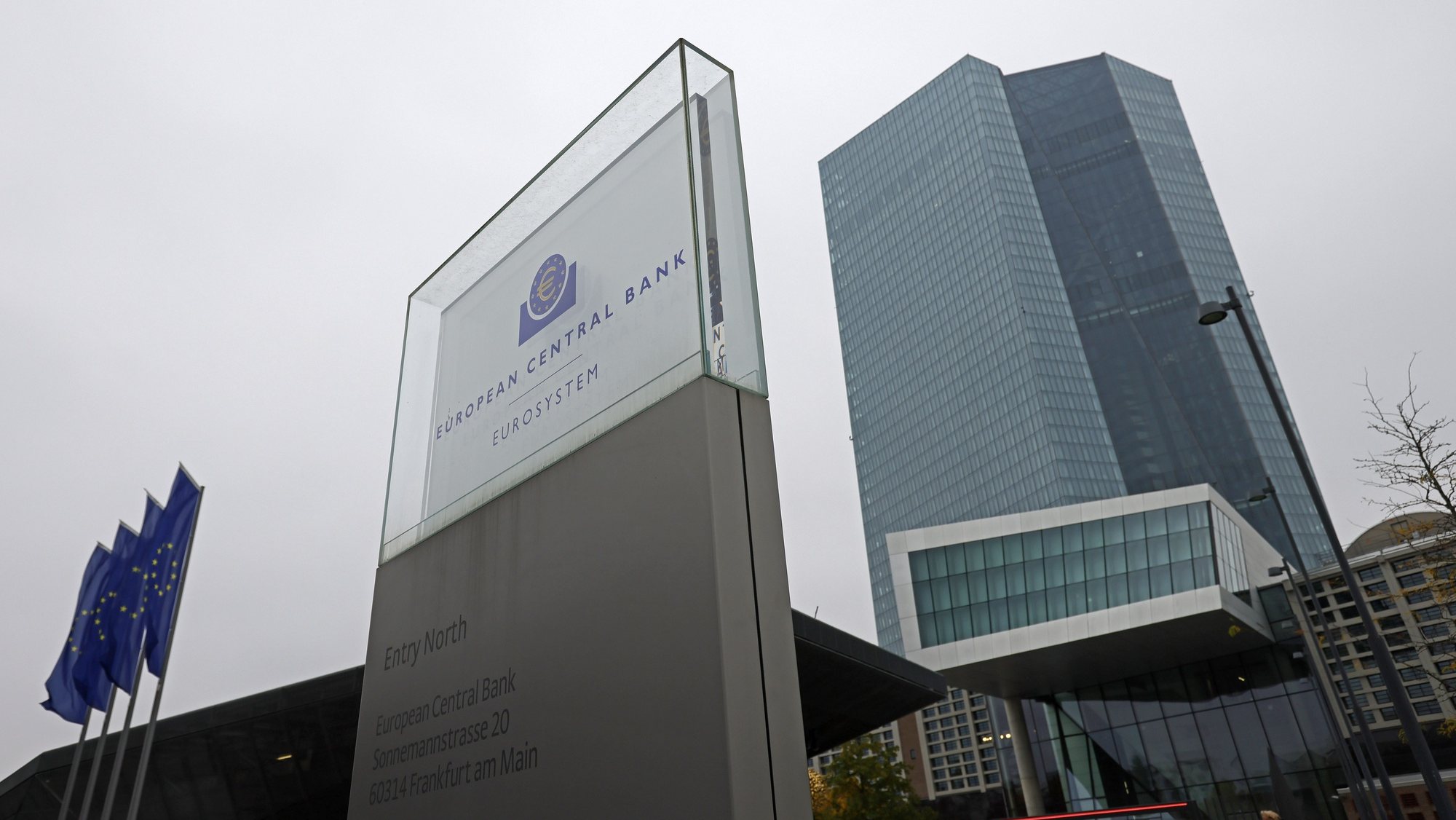 A fachada do Banco Central Europeu, em Frankfurt, na Alemanha. 28 de outubro de 2021