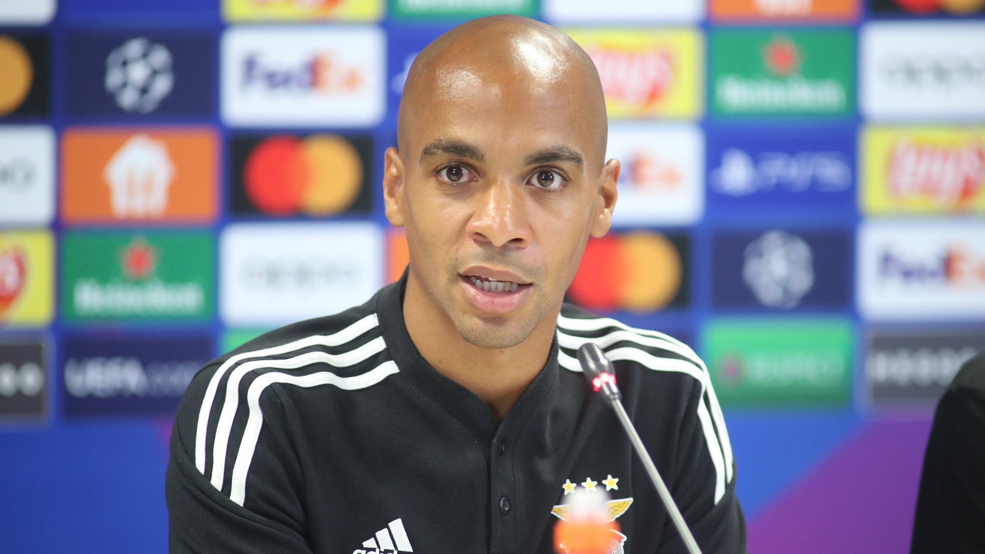 epa10124528 Benfica&#039;s player Joao Mario attends a press conference in Lodz, Poland, 16 August 2022. SL Benfica will face Dynamo Kiev in the fourth qualifying round of the UEFA Champions League soccer match on 17 August 2022 in Lodz.  EPA/Roman Zawistowski POLAND OUT