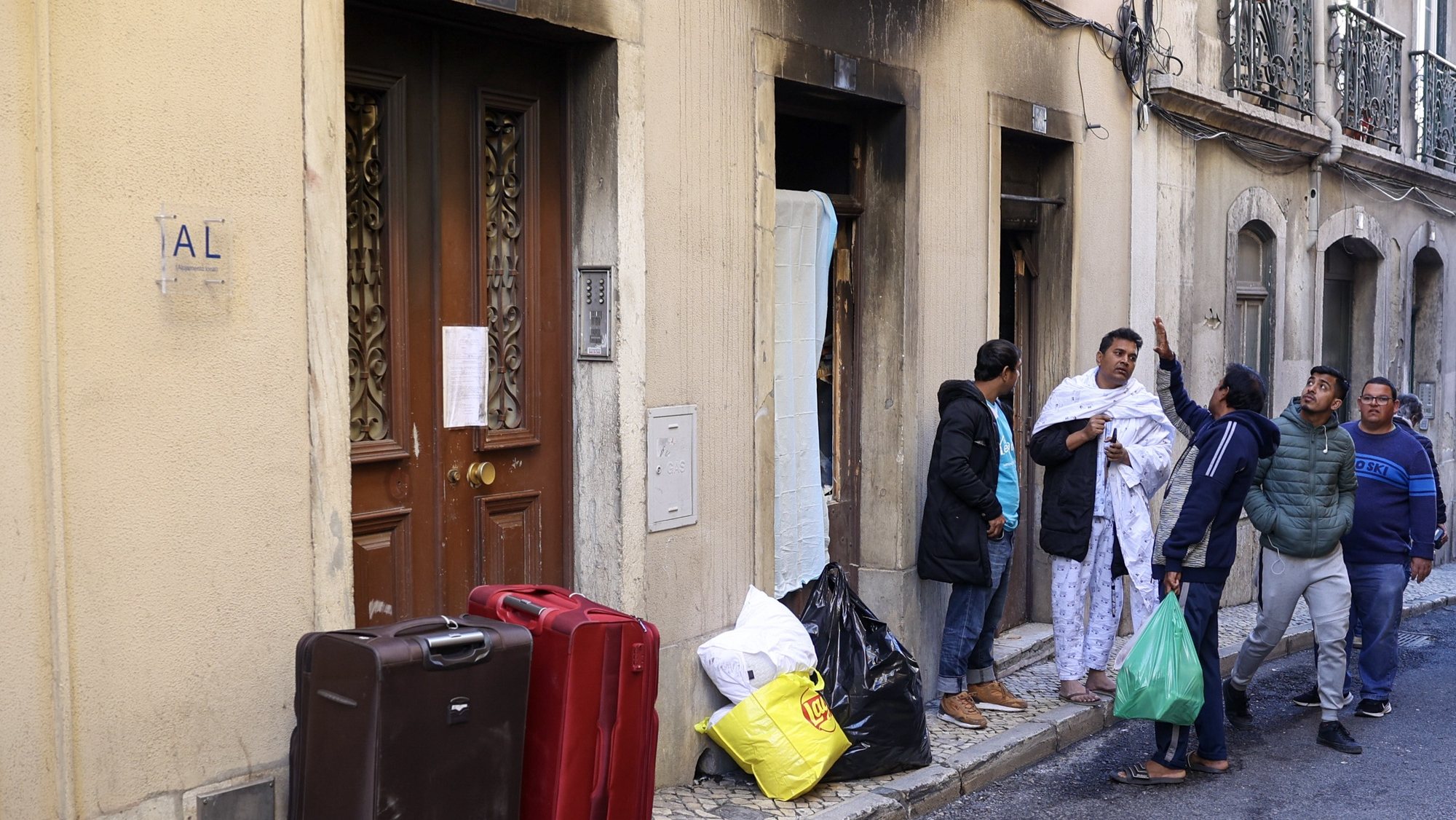 Um incêndio, no número 55 da Rua do Terreirinho, no bairro da Mouraria, provocou no passado sábado, dois mortos e 14 feridos., em Lisboa, 05 de fevereiro  de 2023. ANTÓNIO COTRIM/LUSA