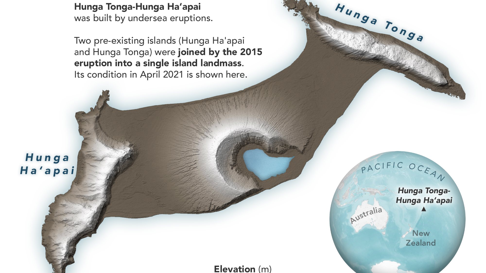 A ilha do Pacífico a que pertencia o vulcão Hunga-Tonga-Hunga-Ha’apa entes da erupção de 15 de janeiro de 2022