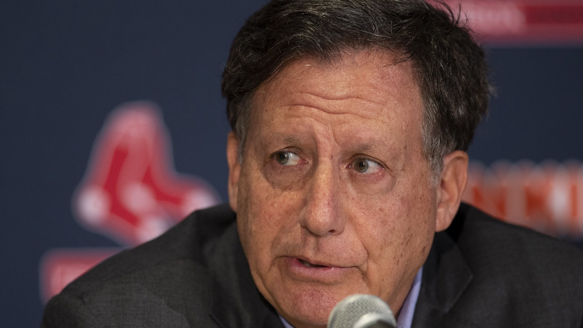 epa08131318 Boston Red Sox Chairman Tom Werner during a news conference regarding the sign stealing cheating scandal, at Fenway Park in Boston, Massachusetts, USA 15 January 2020.  EPA/CJ GUNTHER