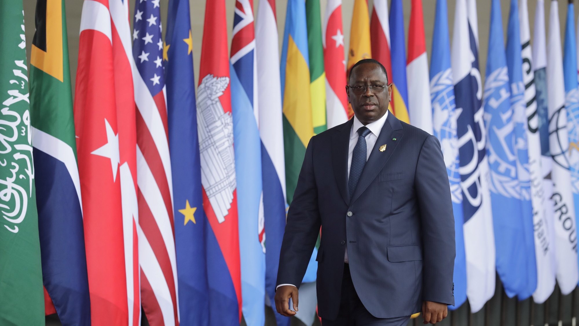 epa10306245 Senegal President Macky Sall arrives for the G20 Leaders Summit in Bali, Indonesia, 15 November 2022. The 17th Group of Twenty (G20) Heads of State and Government Summit runs from 15 to 16 November 2022.  EPA/MAST IRHAM / POOL