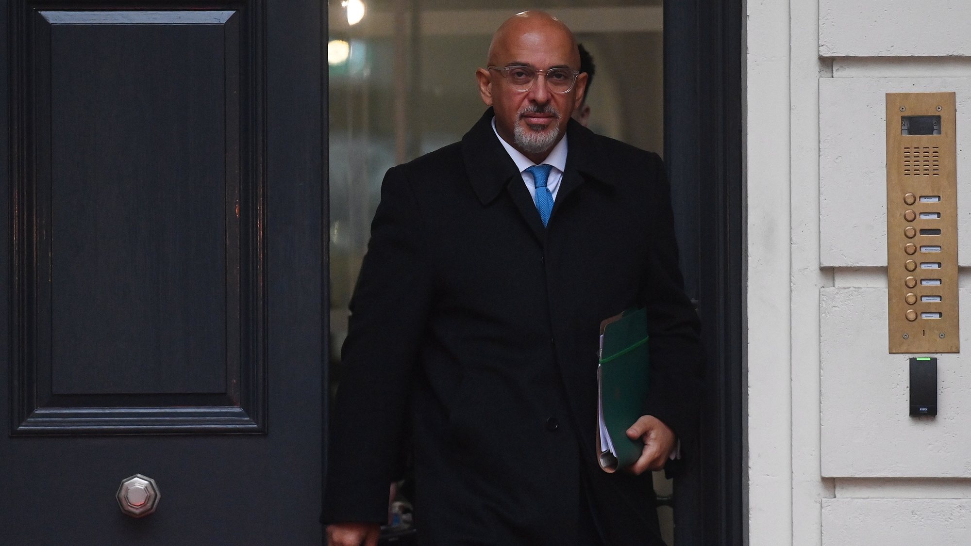 epa10428128 Nadhim Zahawi, Chairman of the Conservative Party, departs Conservative Party Headquarters in London, Britain, 25 January 2023. Zahawi is facing calls to resign following allegations of tax evasion. The British prime minister has ordered an ethics probe into Zahawi&#039;s tax affairs.  EPA/NEIL HALL