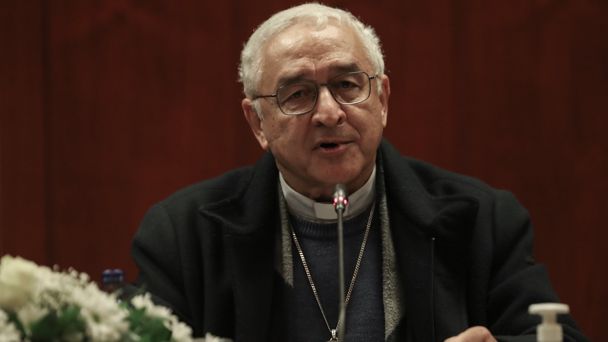 O presidente da Conferência Episcopal Portuguesa (CEP), José Ornelas, durante a conferência de imprensa da CEP sobre os abusos de menores na igreja, em Lisboa, 02 de dezembro de 2021. ANTÓNIO COTRIM/LUSA