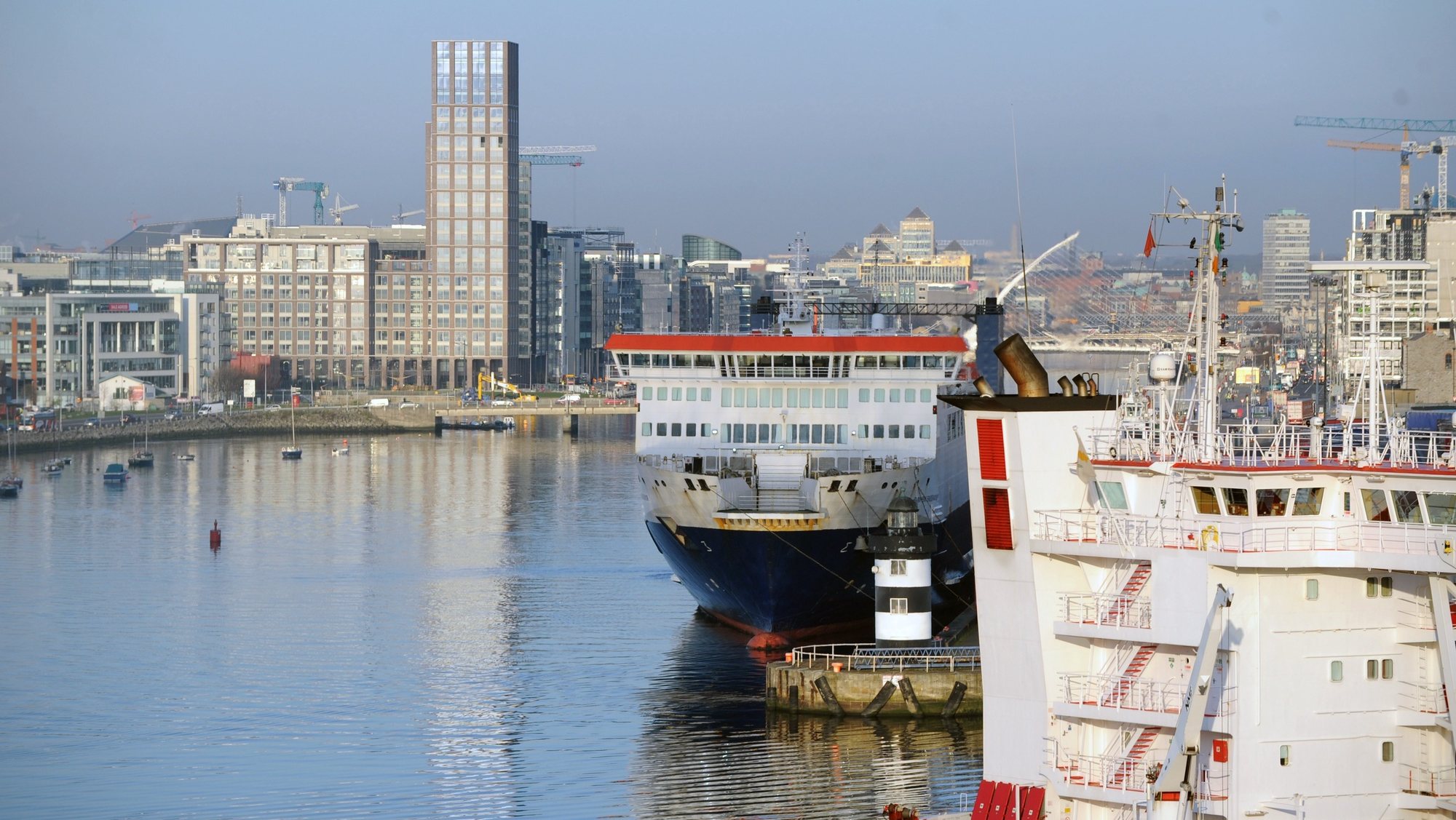 epa08878788 (FILE) - A view on a part of Dublin Port and the city in the background in Dublin, Ireland, 29 March 2019 (issued 12 December 2020). Brexit negotiations continue in Brussles before the 13 December deadline before Britain leaves the EU on 01 January 2021.  EPA/AIDAN CRAWLEY