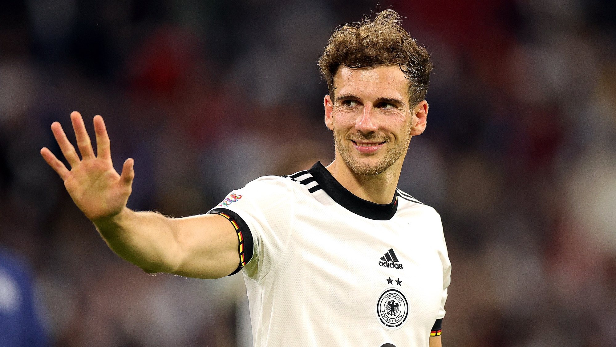 epa10001127 Germany&#039;s Leon Goretzka reacts after the UEFA Nations League soccer match between Germany and England in Munich, Germany, 07 June 2022.  EPA/Friedemann Vogel