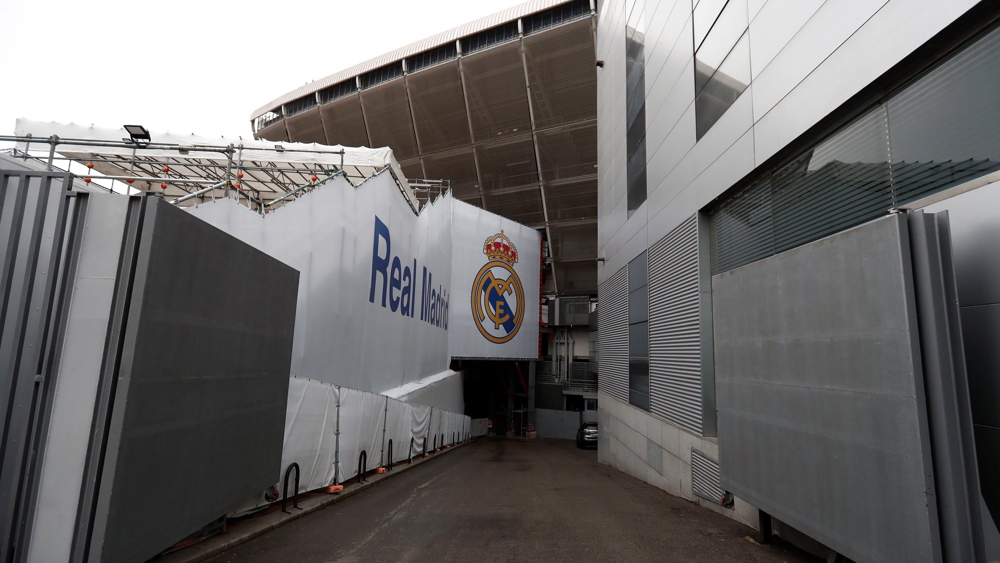O Estádio Santiago Barbanéu, do Real Madrid. Espanha, 6 de abril de 2020