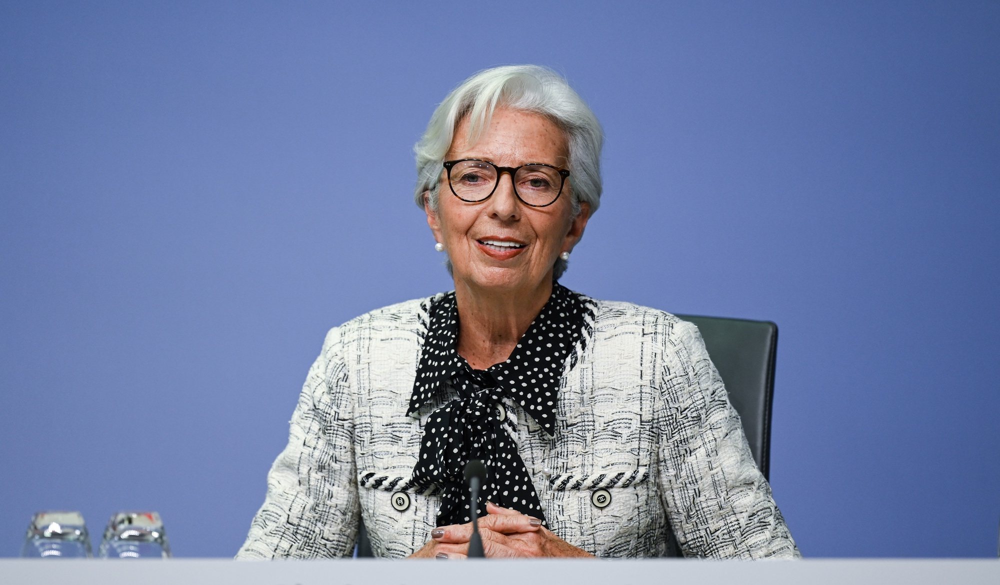 epa08783756 A handout photo made available by European Central Bank shows European Central Bank (ECB) President Christine Lagarde during a press conference following the meeting of the Governing Council of the European Central Bank in Frankfurt am Main, Germany, 29 October 2020.  EPA/SANZIJANA PERJU / EUROPEAN CENTRAL BANK / HANDOUT  HANDOUT EDITORIAL USE ONLY/NO SALES