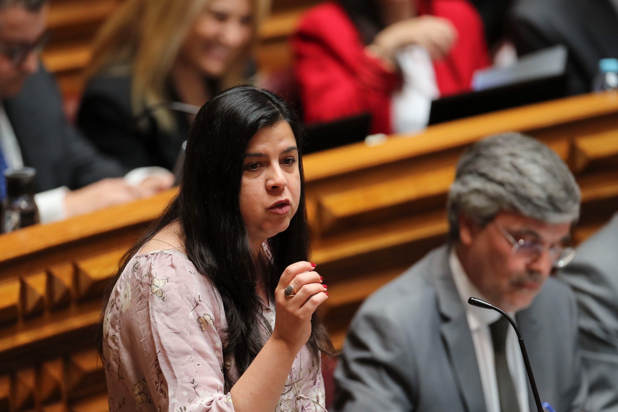 A deputada única do PAN Inês Sousa Real , durante a sessão plenária de debate na especialidade do Orçamento de Estado 2022, na  Assembleia da República, em Lisboa, 23 maio 2022.    MANUEL DE ALMEIDA / LUSA
