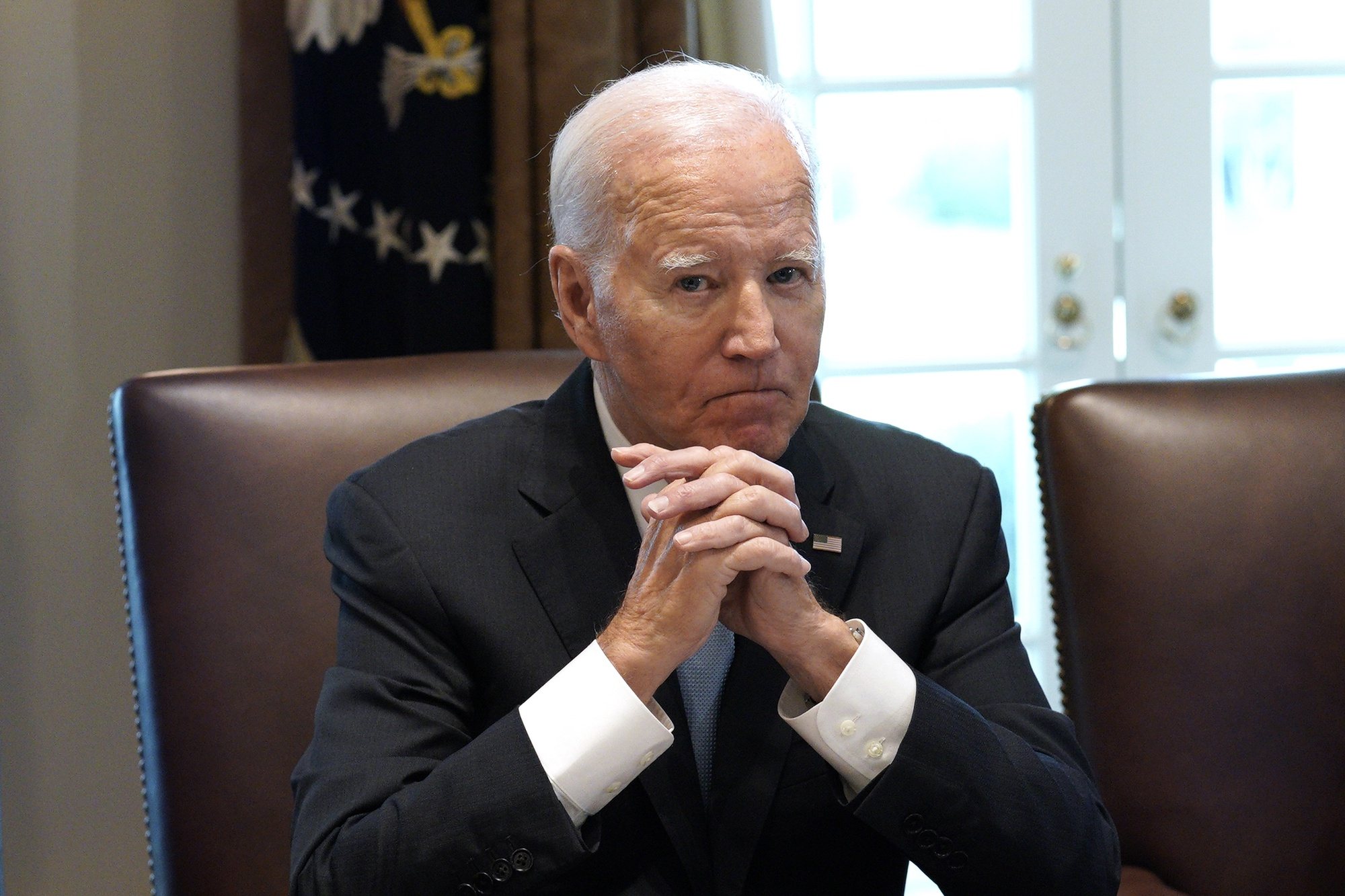 epa10859484 US President Joe Biden holds a meeting of his Cancer Cabinet at the White House in Washington, DC, USA, 13 September 2023.  EPA/YURI GRIPAS / POOL