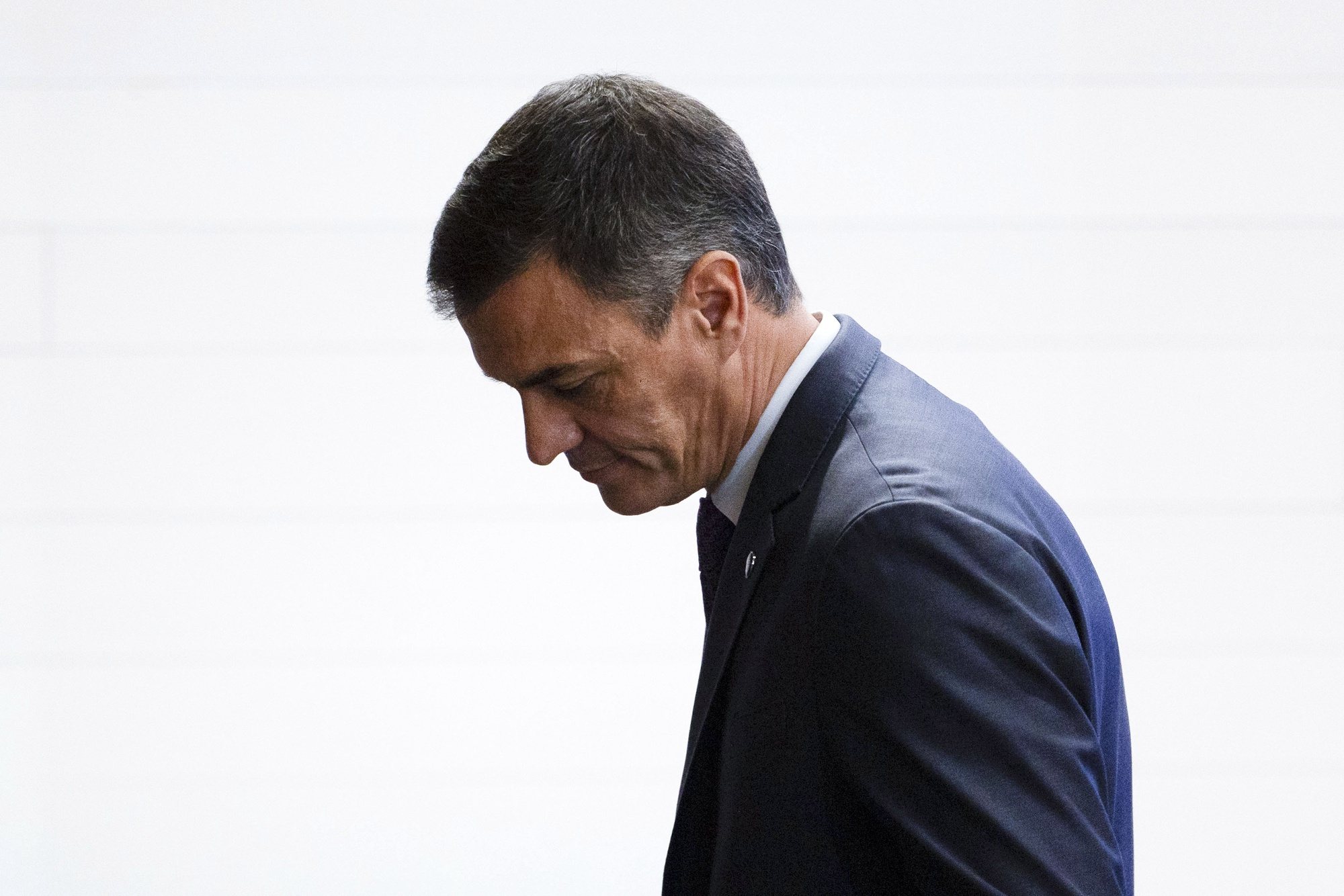 epa10861877 Spanish acting Prime Minister, Pedro Sanchez, arrives for an event held to present the strategic plan of the Spanish Presidency of the Council of the EU to strengh the economic security and the global leadership of the European Union in this decade, in Madrid, Spain, 15 September 2023.  EPA/Daniel Gonzalez