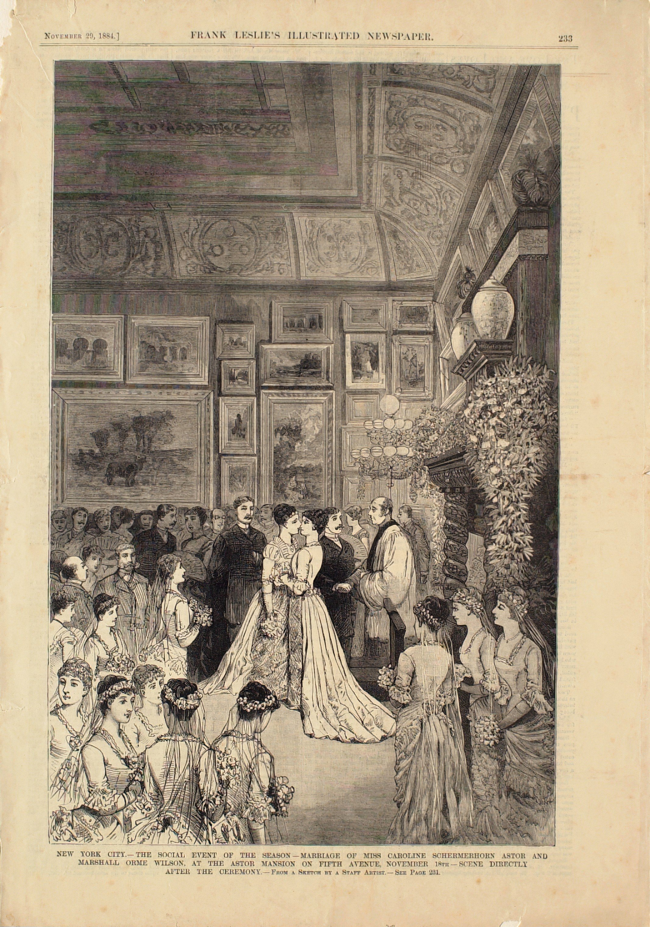 New York City, The Social Event of the Season, Marriage of Miss Caroline Schermerhorn Astor.