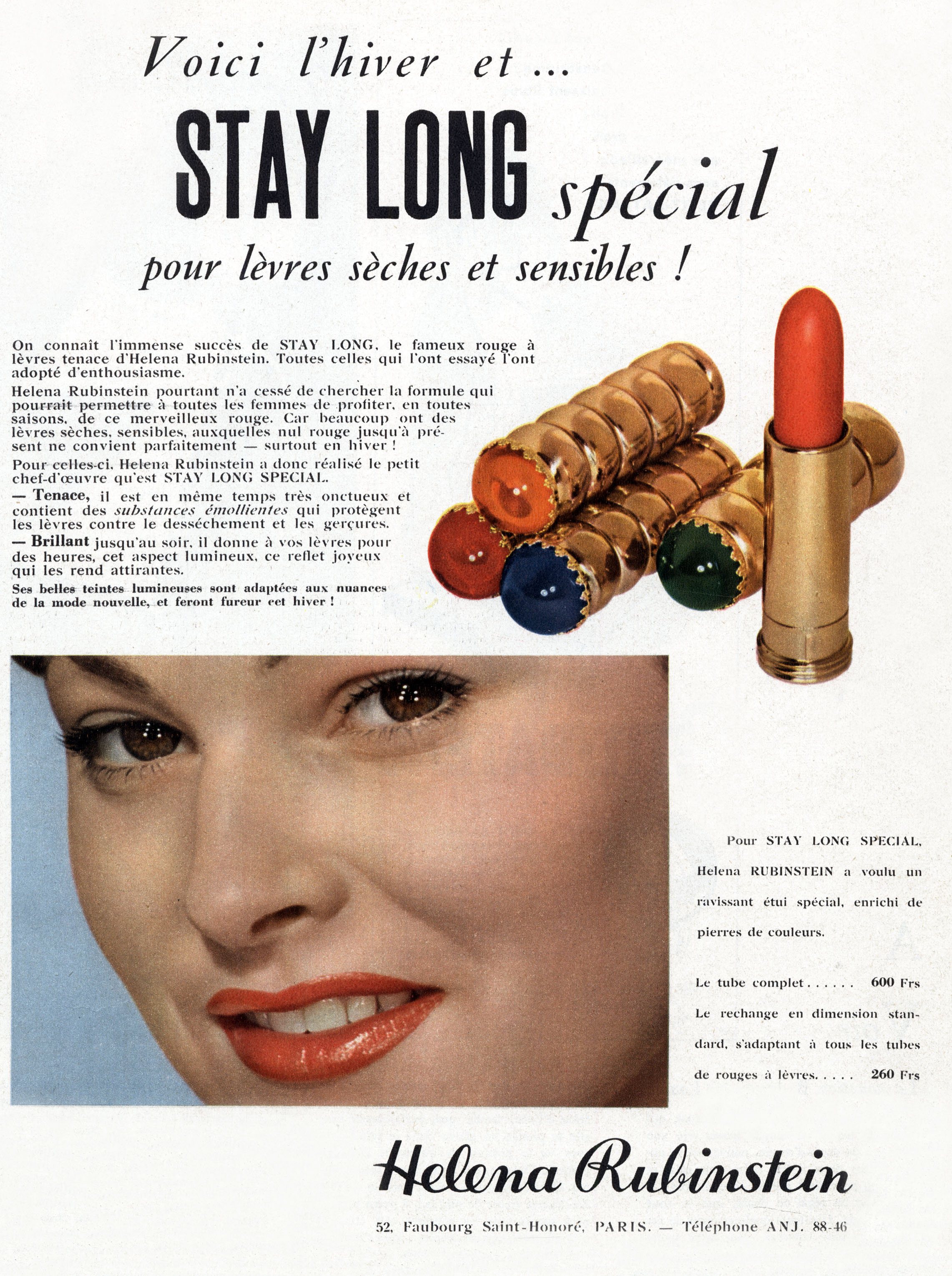 French advertisement for Helena Rubinstein lipstick, 1952