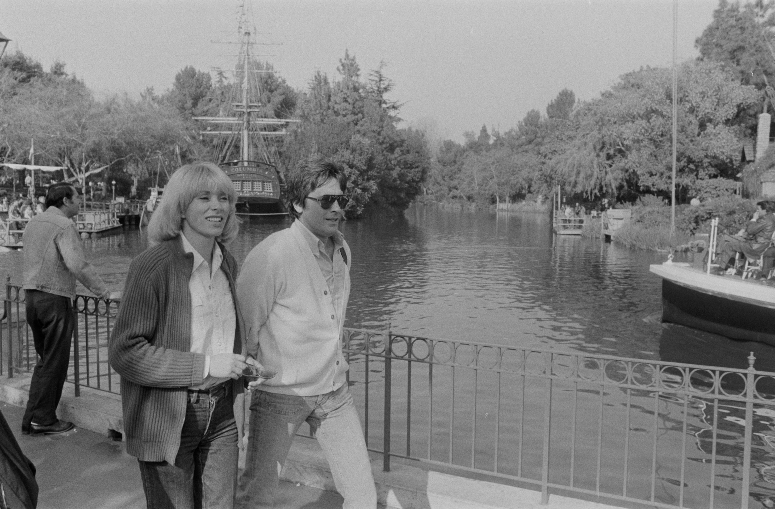 Alain Delon et Mireille Darc en Californie en 1979