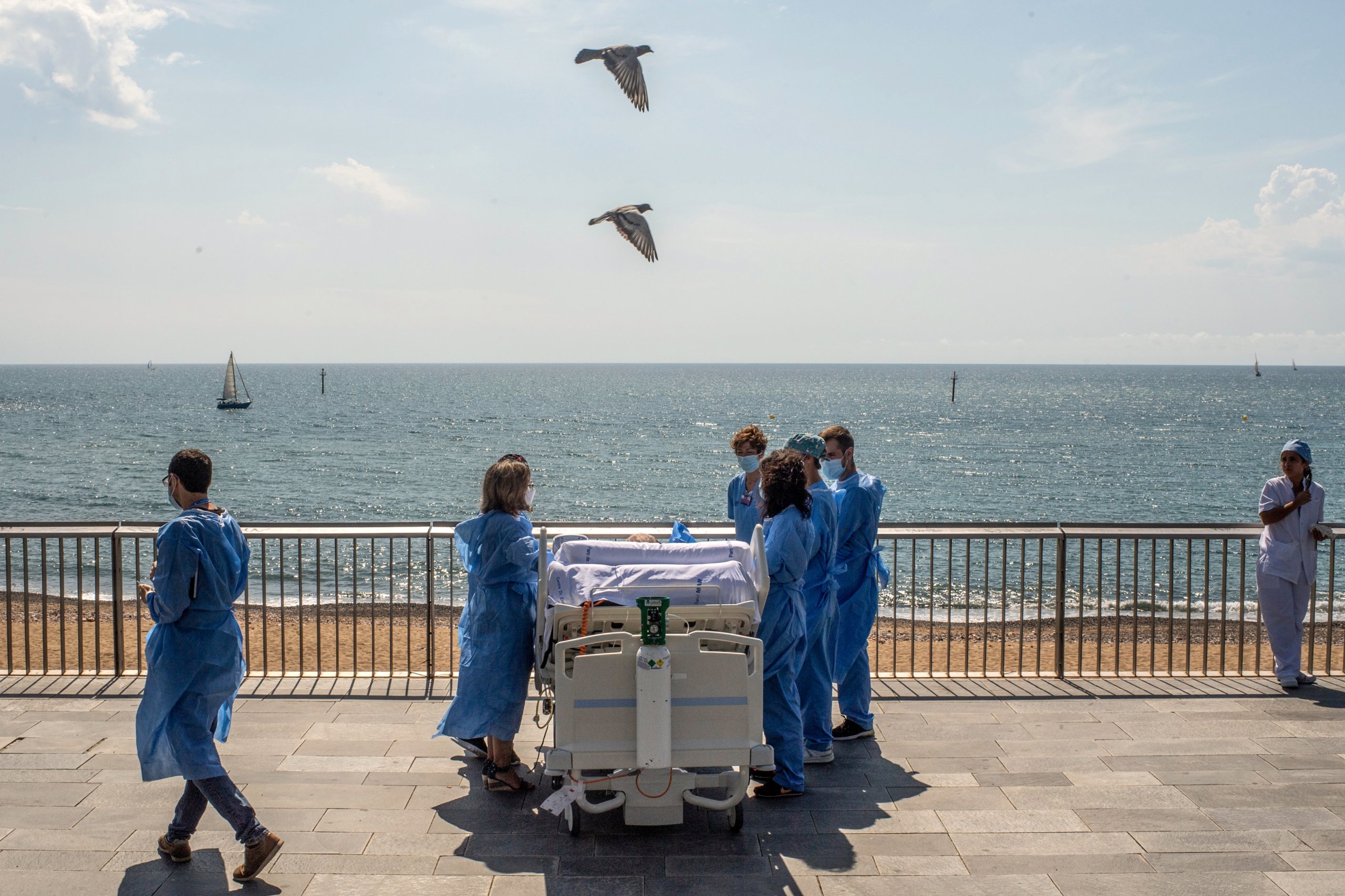 Barcelona Hospital Takes Recovering Coronavirus Patients To The Seaside