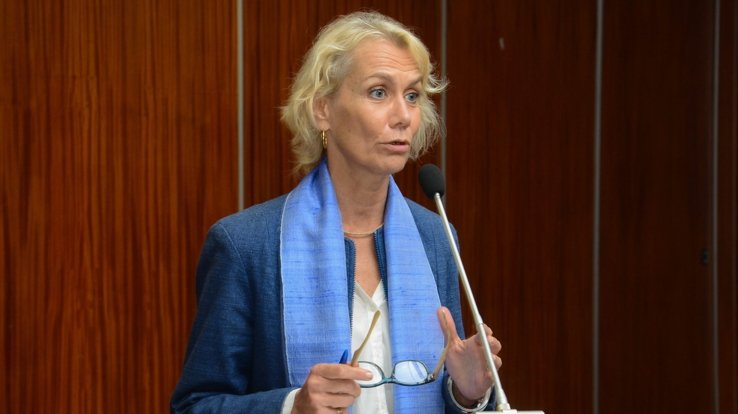 Myrta Kaulard, coordenadora-residente das Nações Unidas em Moçambique, pede aumento da ajuda para próximo mês