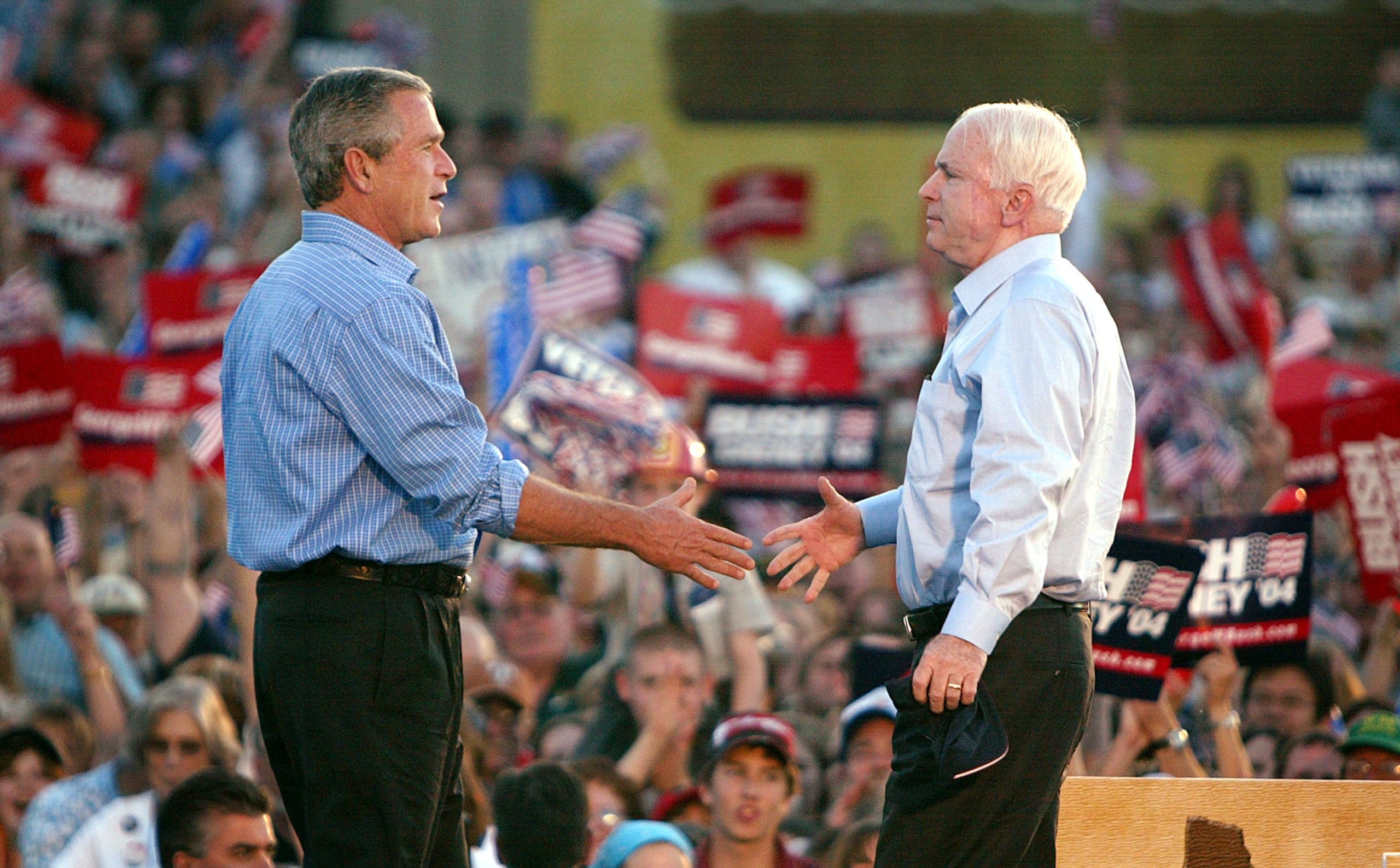 Bush Campaigns In Nevada And Oregon