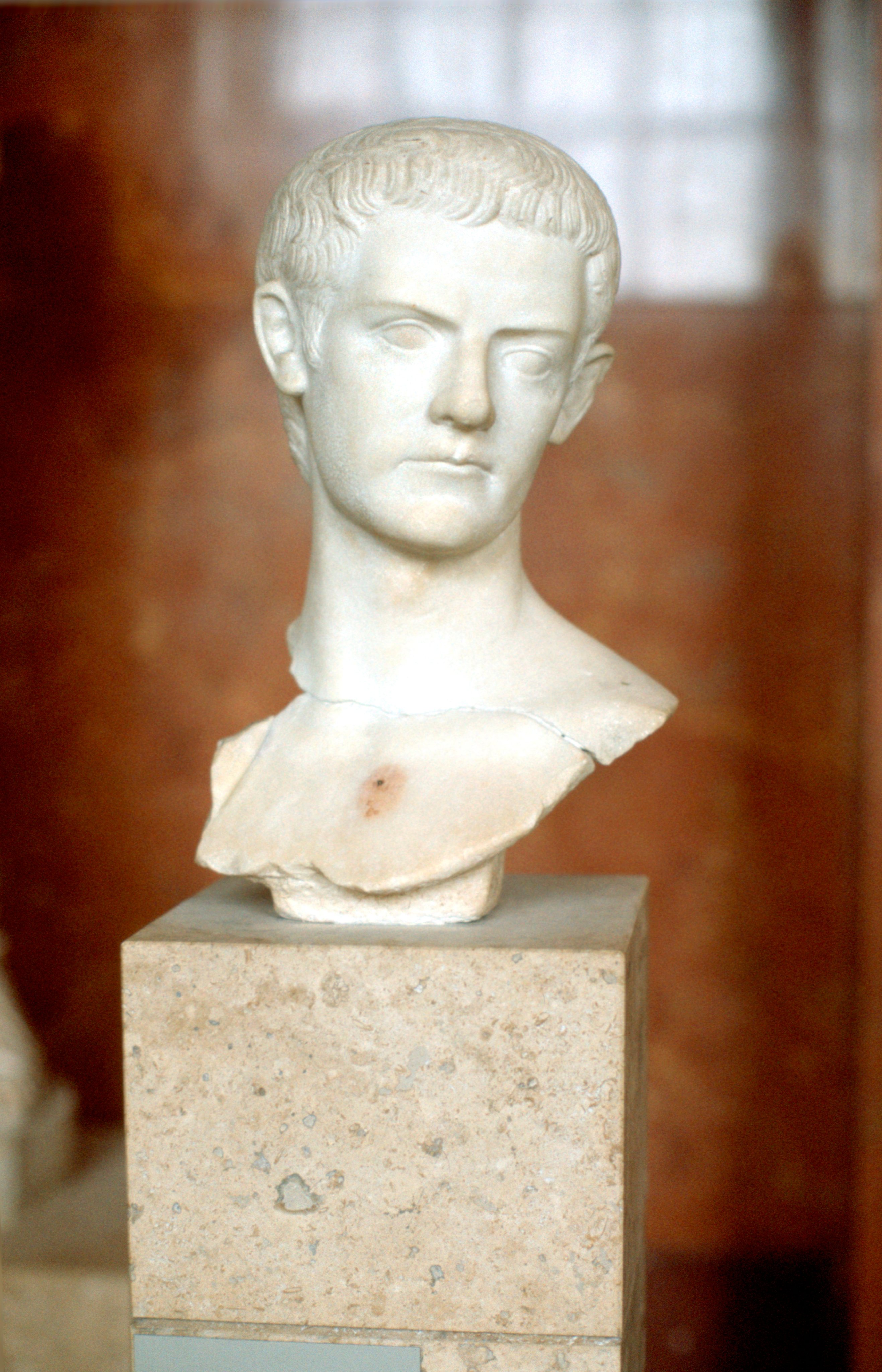 Marble bust of the Emperor Caligula.