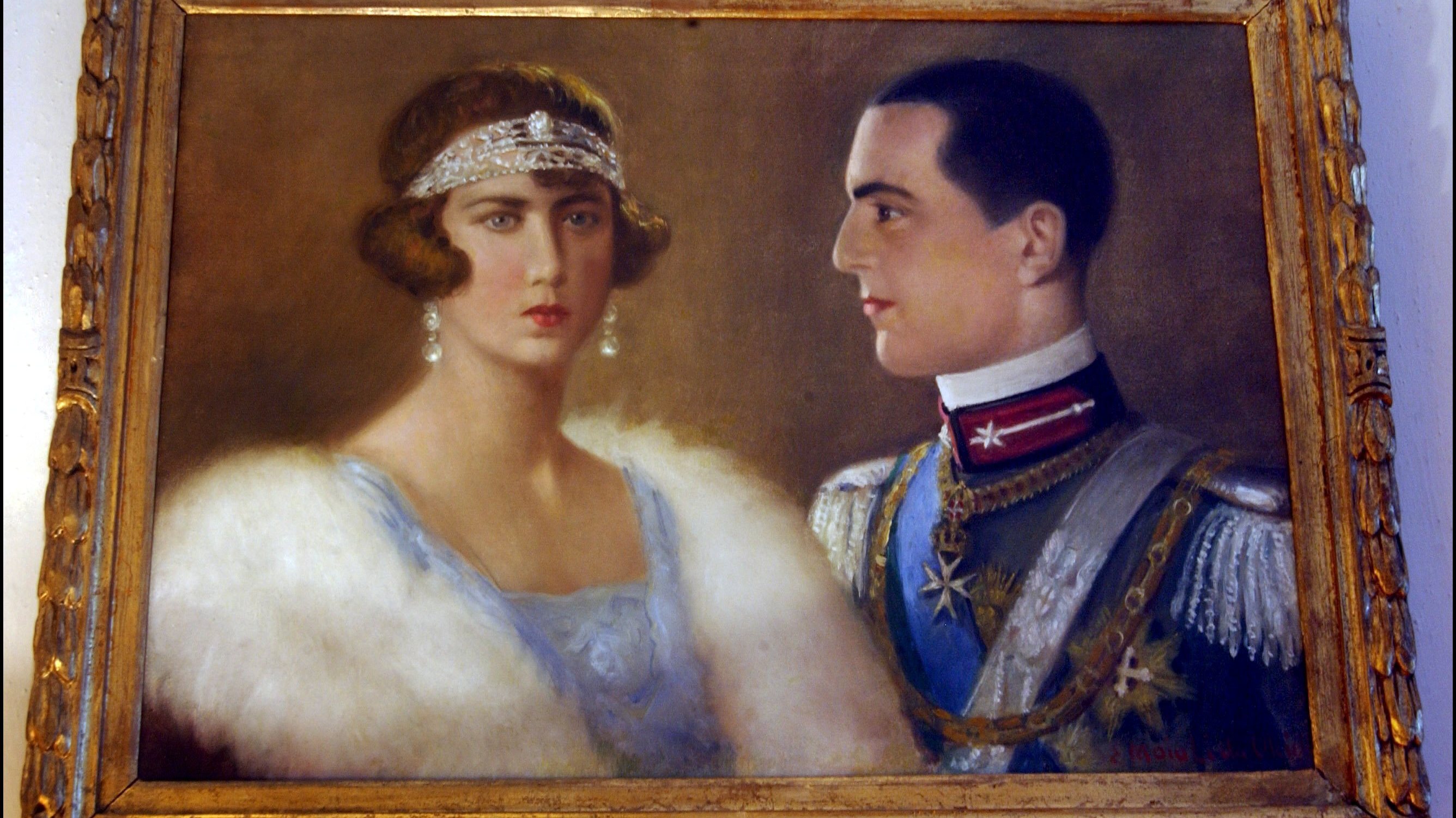 Uma imagem presente na casa da família Sabóia, com a rainha Maria José e o rei Umberto II