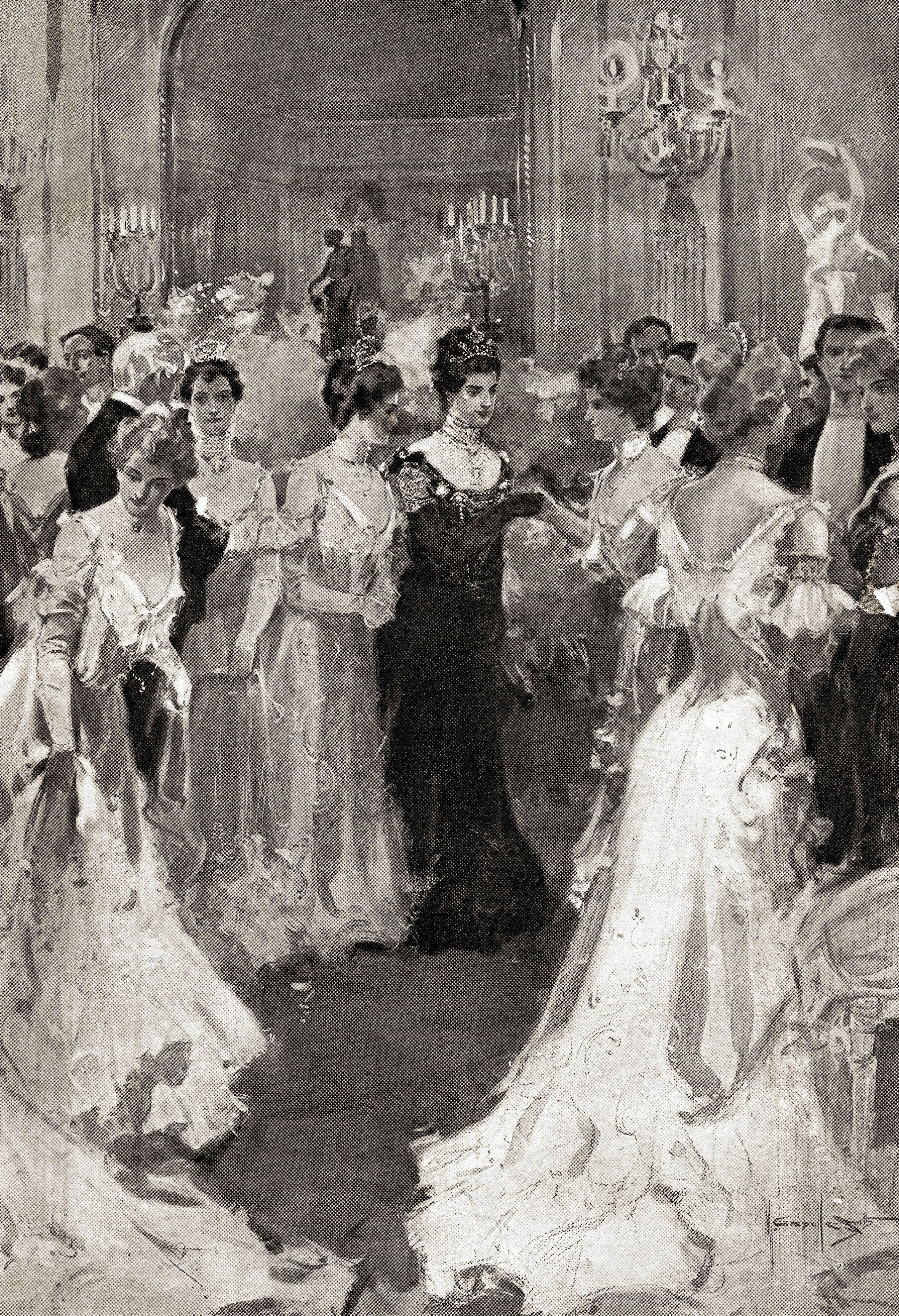 Mrs Astor Greeting Guests at her Ball