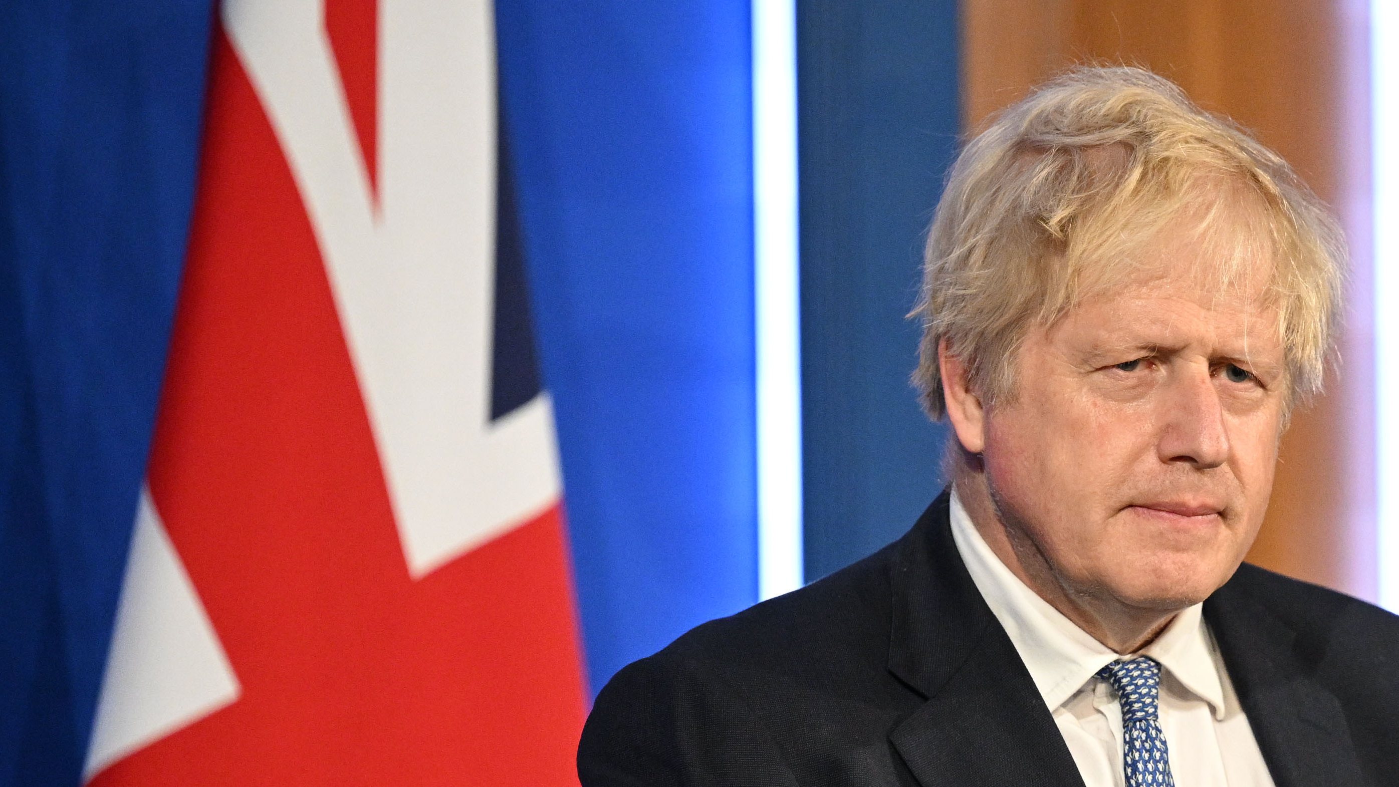Boris Johnson Holds Press Conference On Publication Of The Sue Gray Report Into &quot;Partygate&quot;