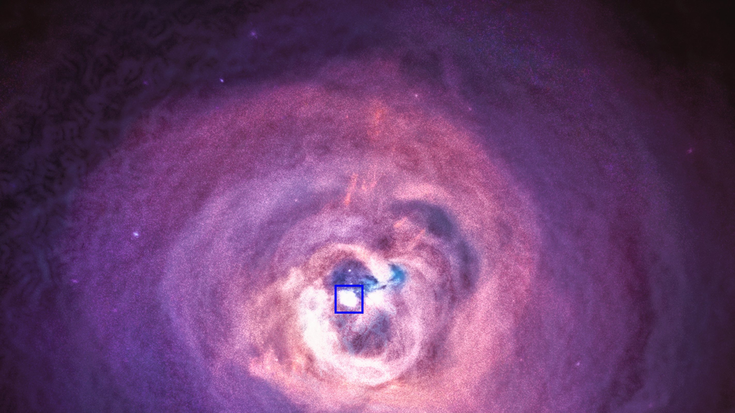 A imagem do aglomerado de constelações Perseus, com o buraco negro ao centro, exigiu 17 dias, 8 horas e 37 minutos de observação pelo Observatório Chandra