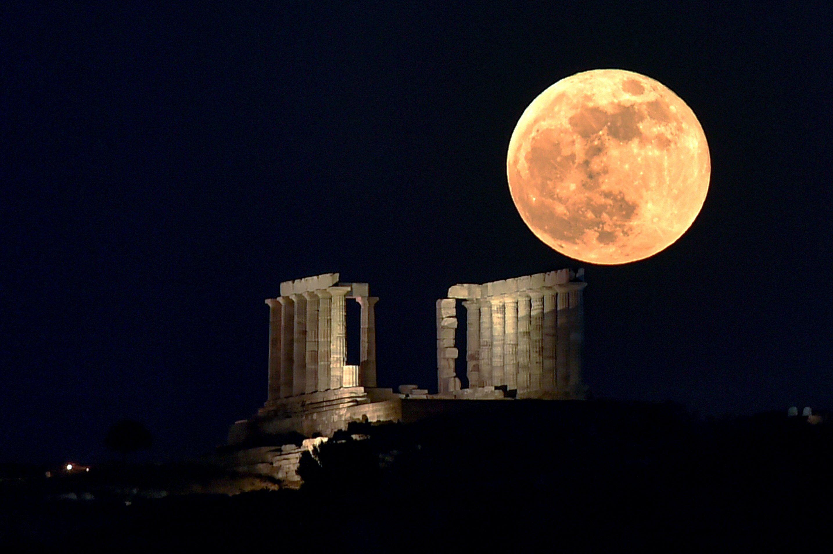 Flower Moon In Athens - Last of the 2021 Supermoons