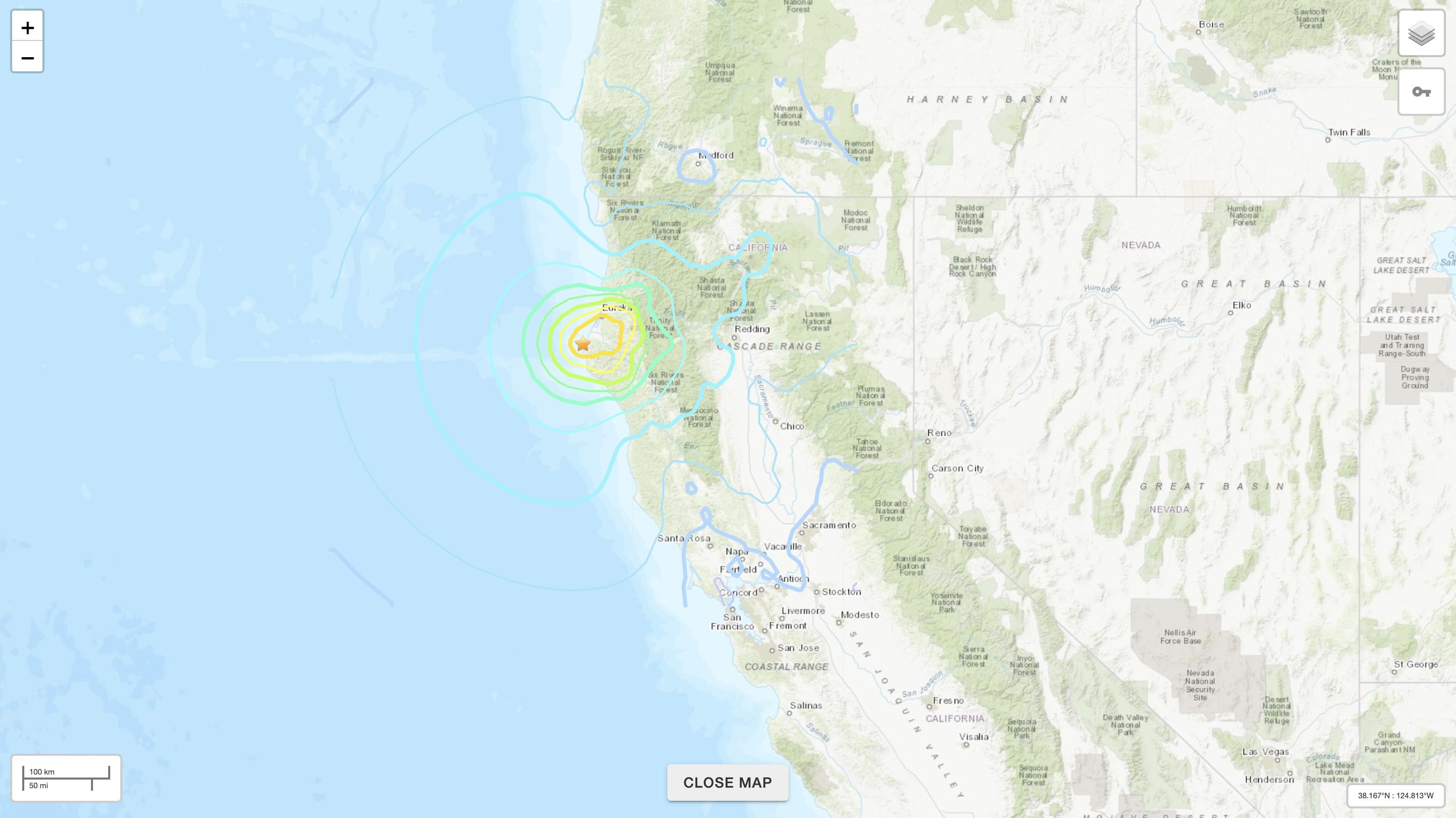 O sismo foi especialmente sentido na região norte da Califórnia
