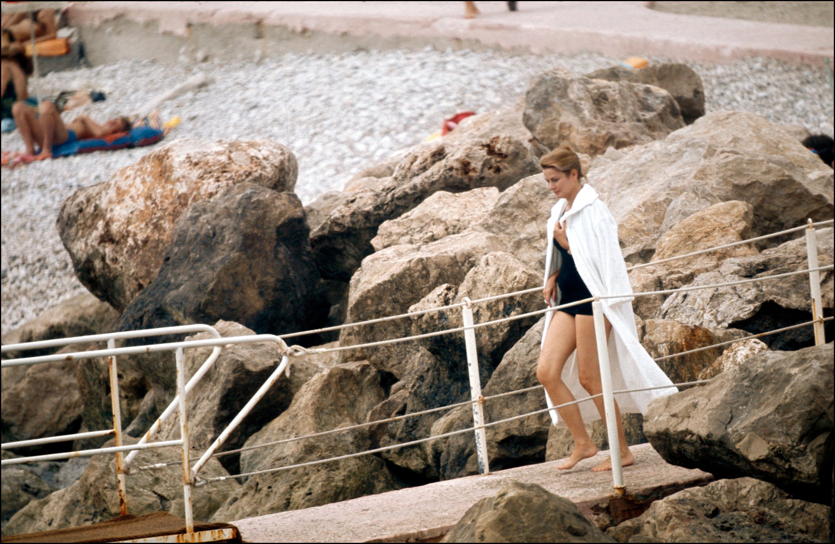 Archives: Grace of Monaco on the beach in the seventies In Monaco-