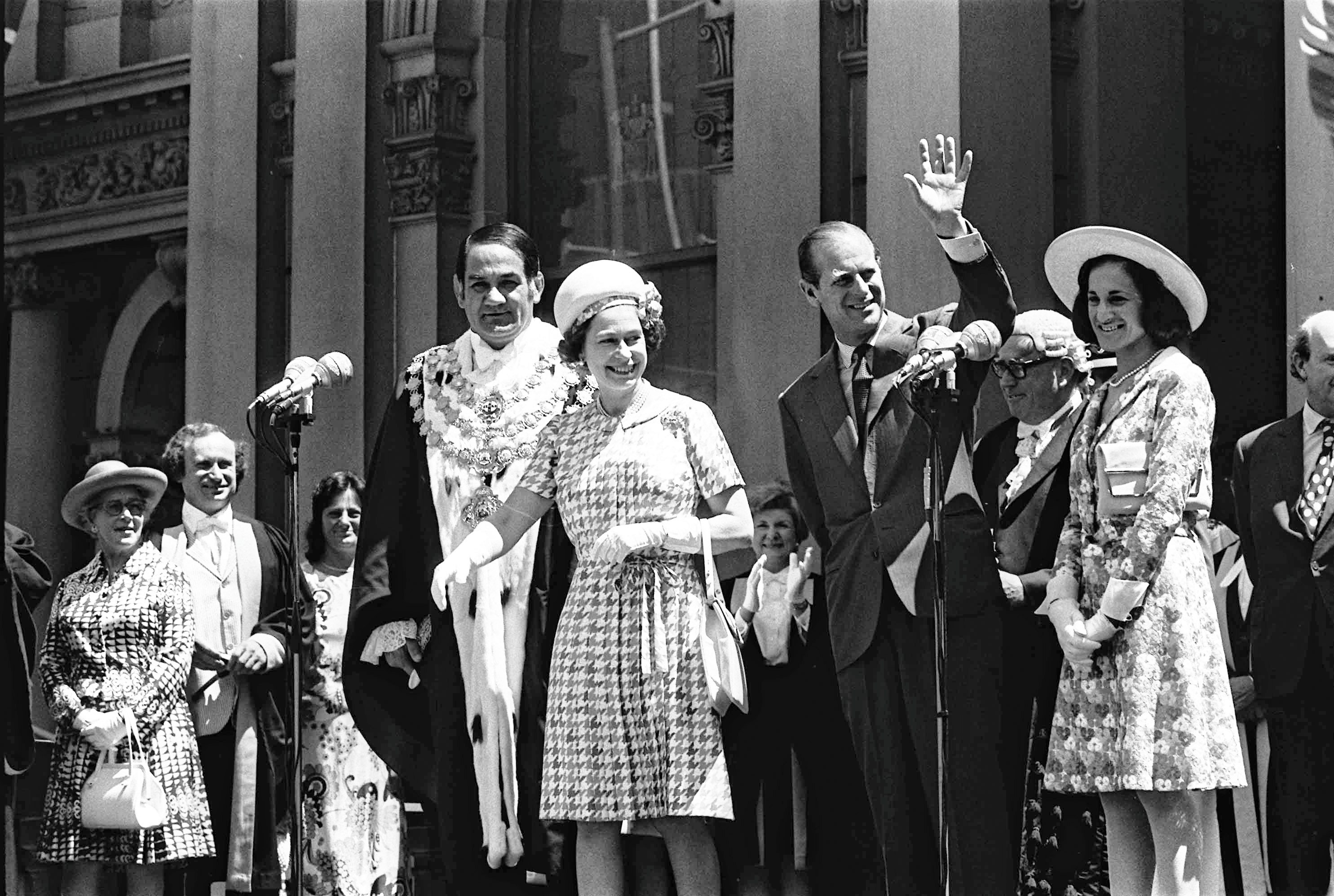 Opening of the Opera House Photograph shows the opening of the Sydney Opera House by Queen E