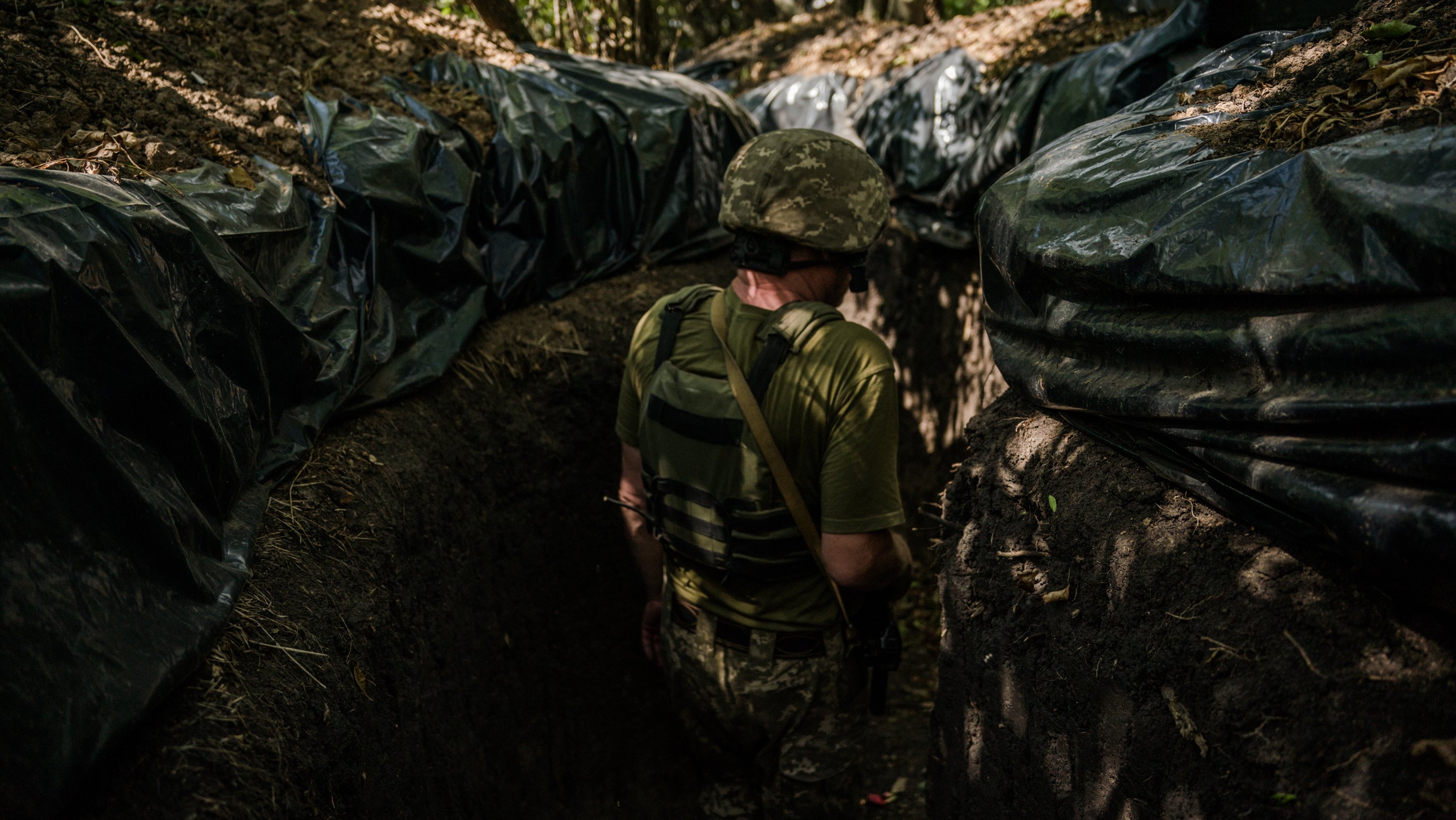 MYKOLAIV REGION, UKRAINE - AUGUST 8: A soldier, call sign Petro