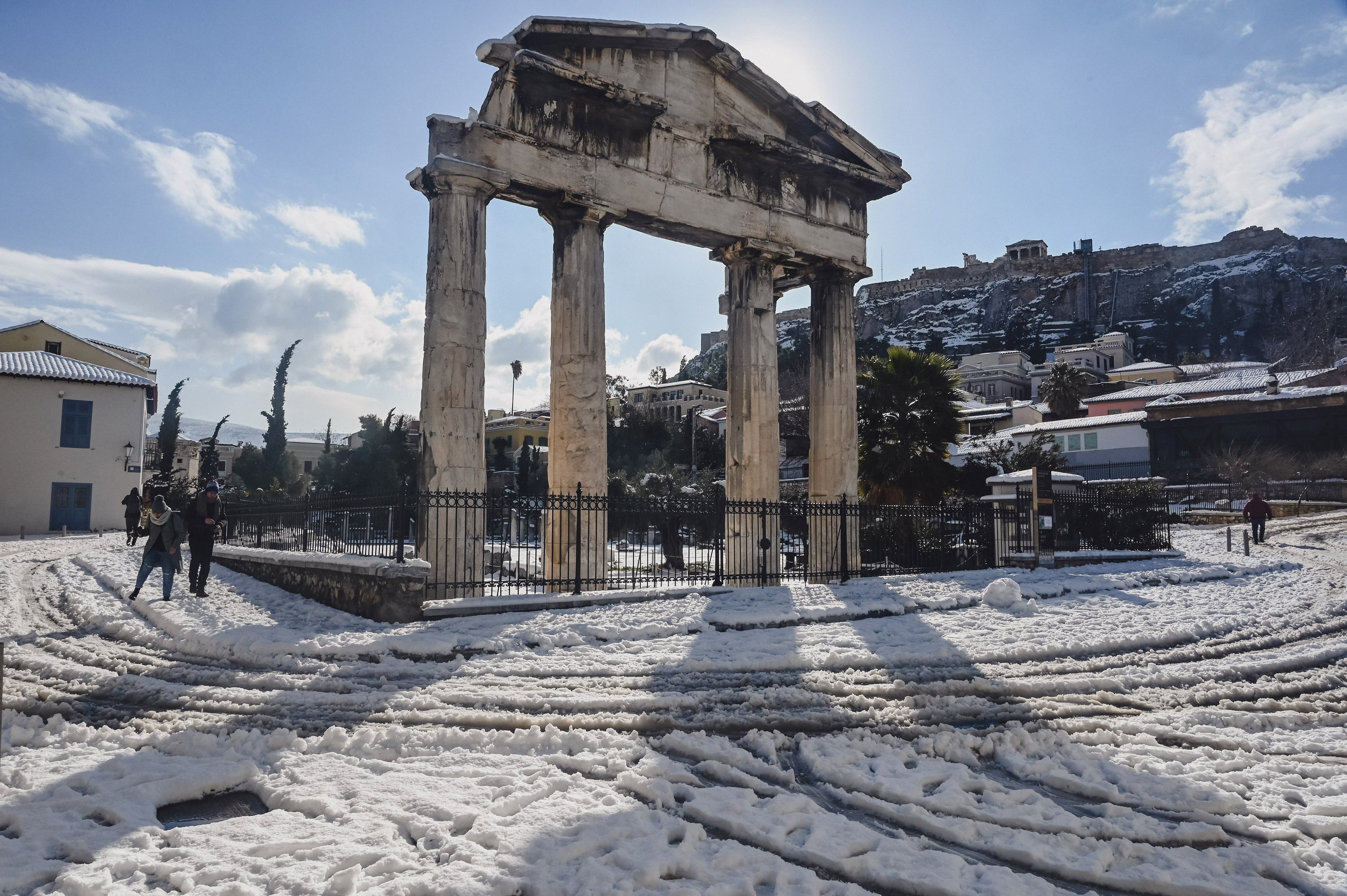 Tempestade Elpida em Atenas, 25 de janeiro de 2022