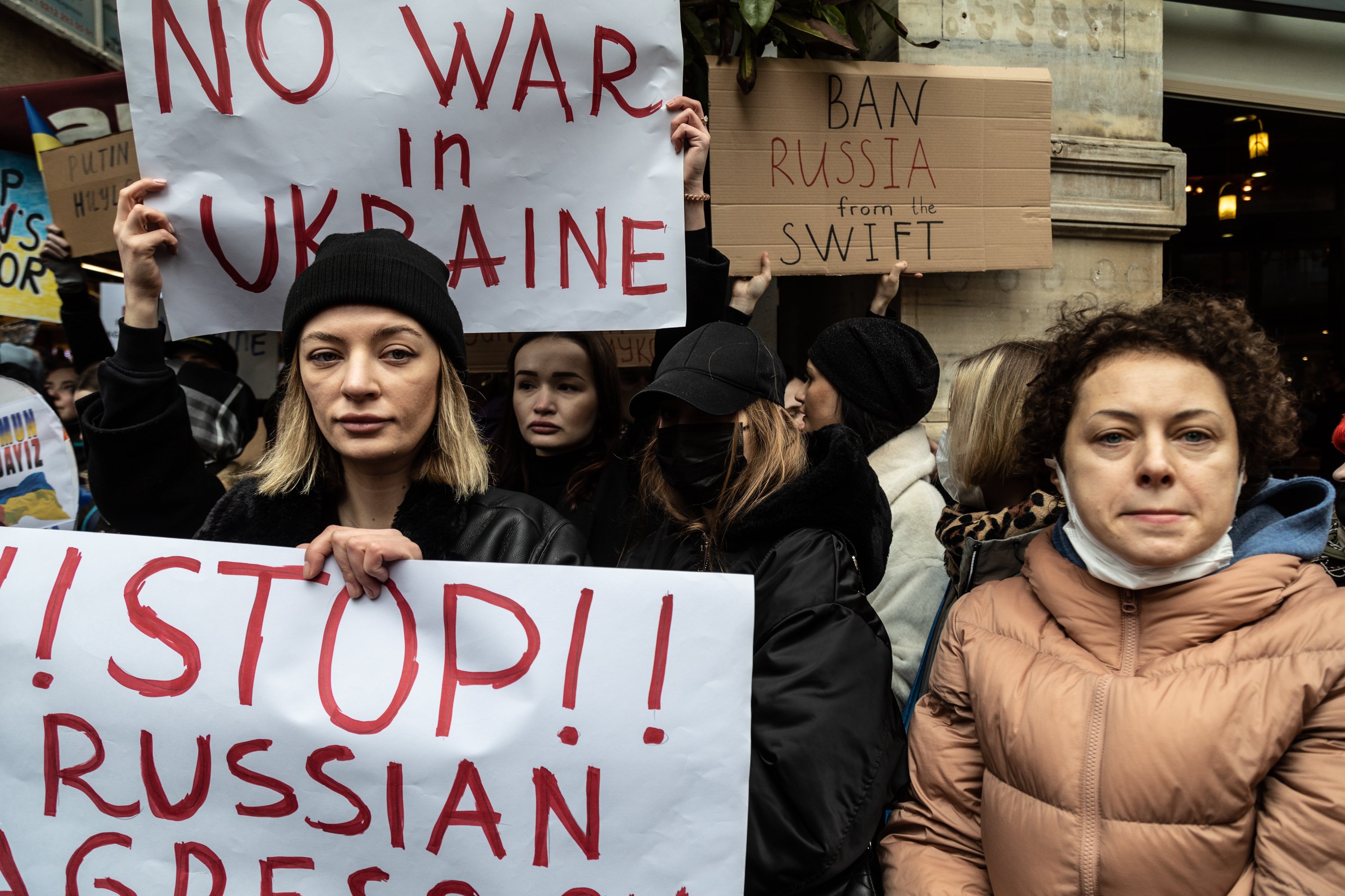 Protestos contra a invasão da Ucrânia naTurquia