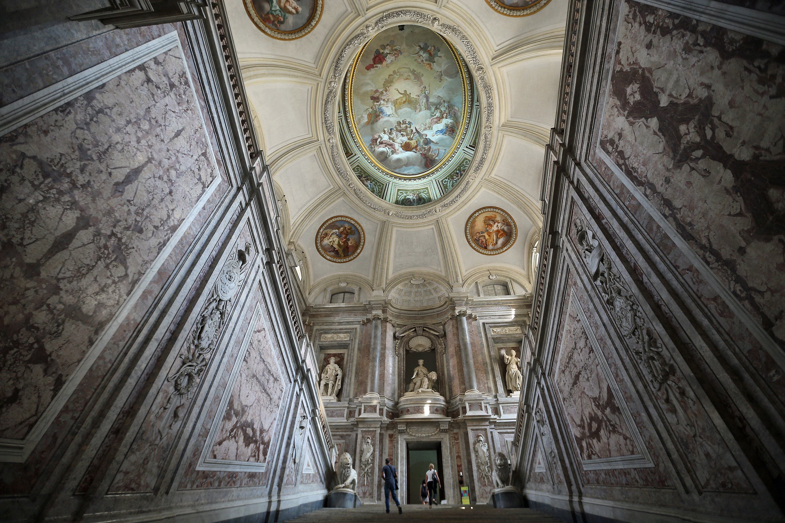 The entrance, with the staircase, of the Royal Palace of