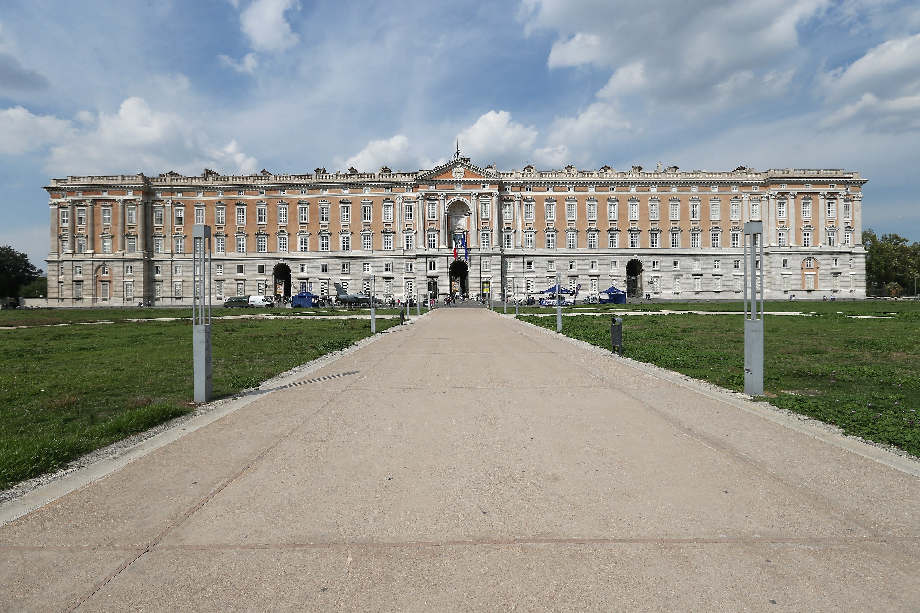 A external view of the Royal Palace of Caserta. Built by the