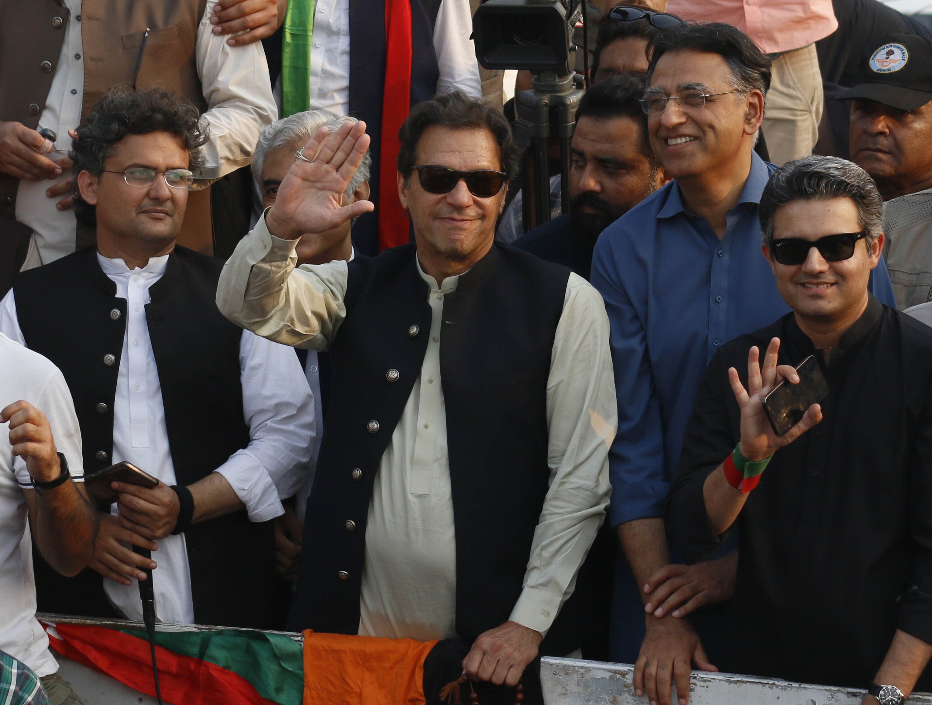 Second day of Long March ex prime minister Imran Khan in Lahore Pakistan