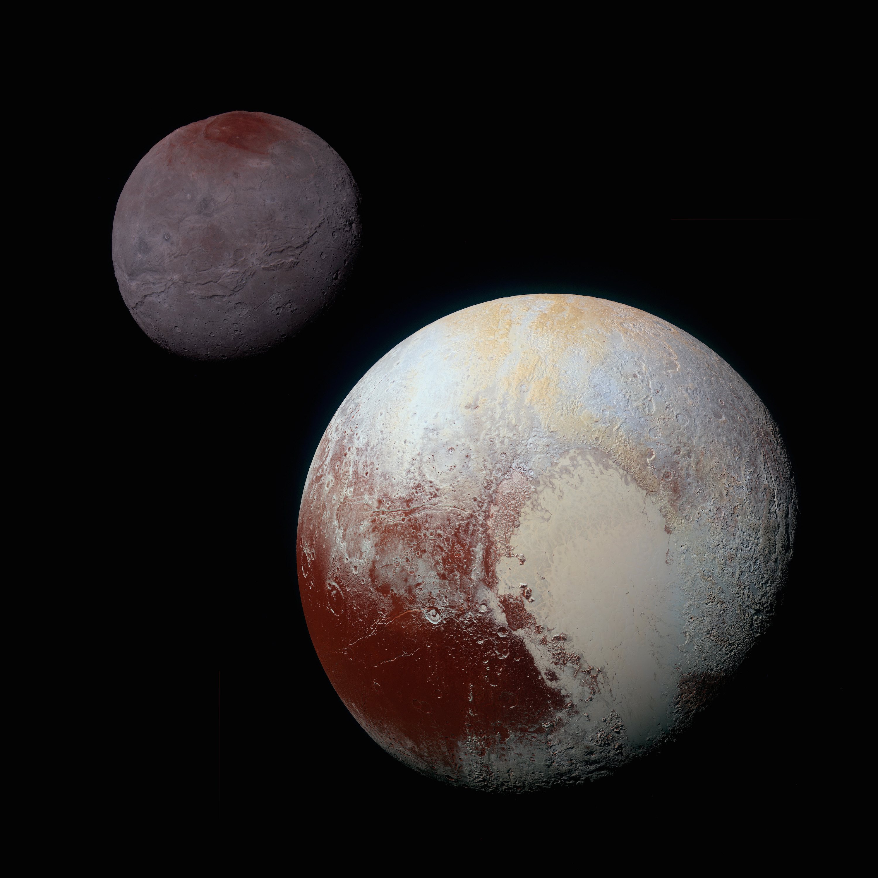 Plutão com a sua lua, Charon