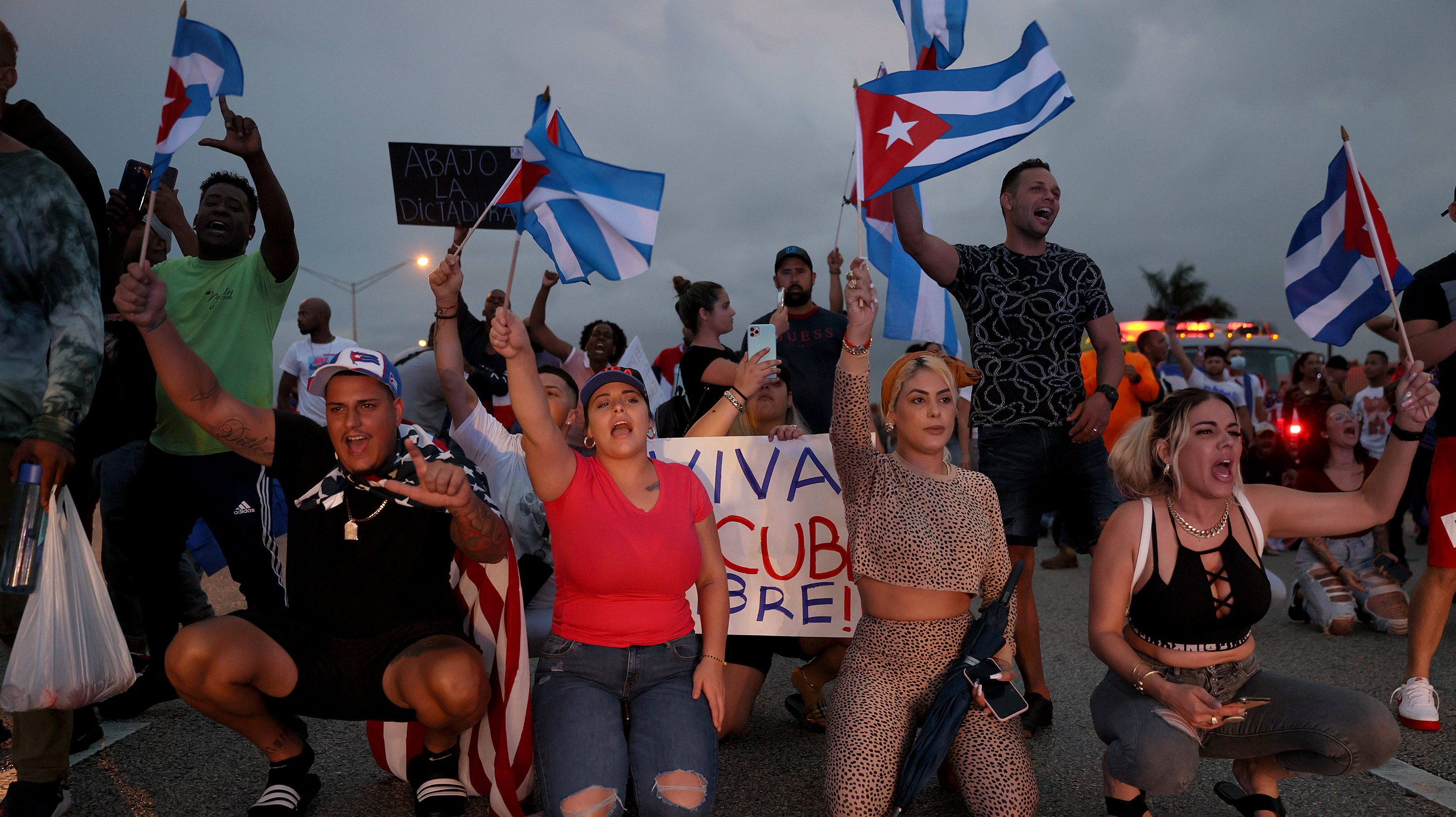 Rally In Miami Held In Support Of Cuban Protestors